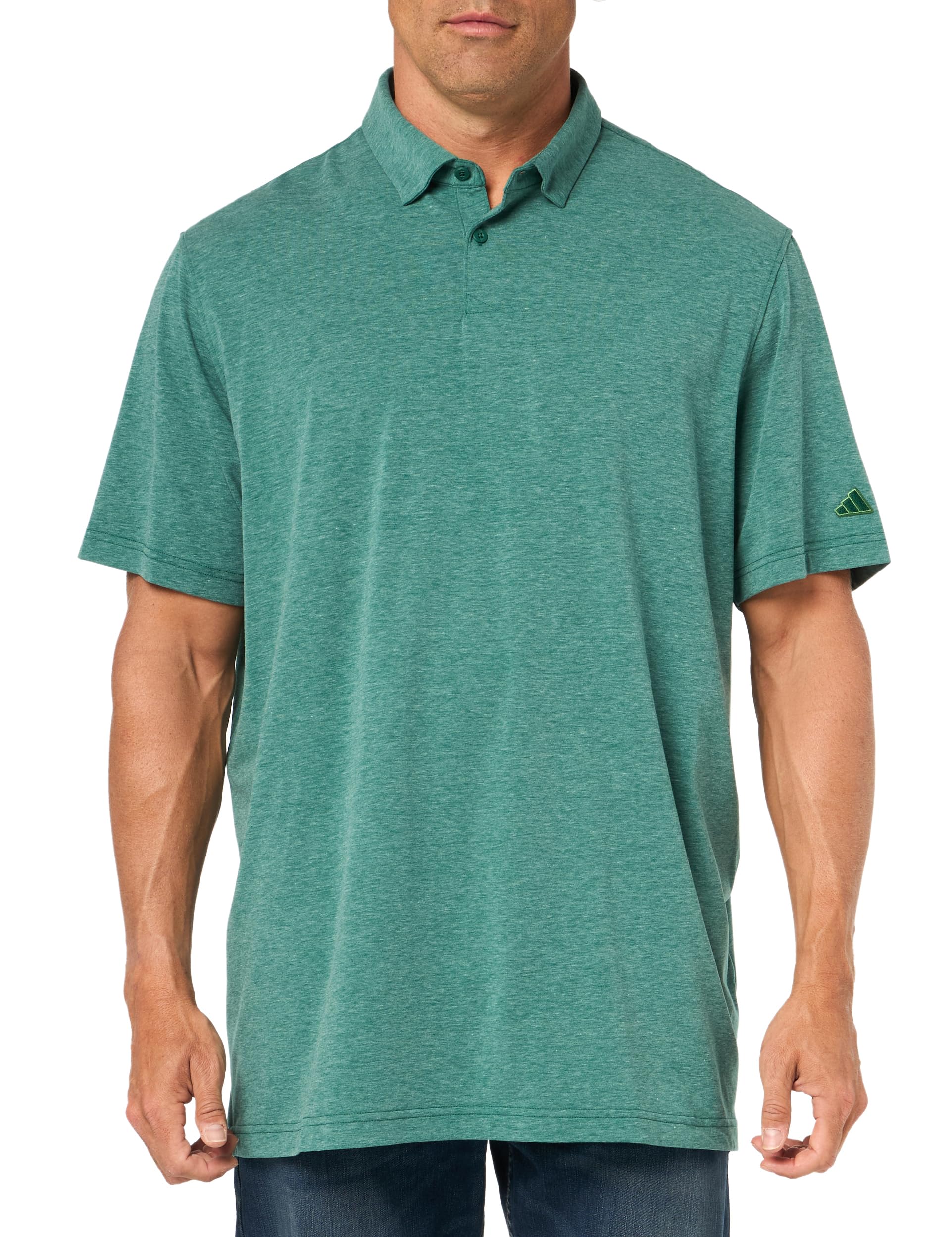 Adidas Men's Go-to Polo Shirt, Collegiate Green Melange, Large