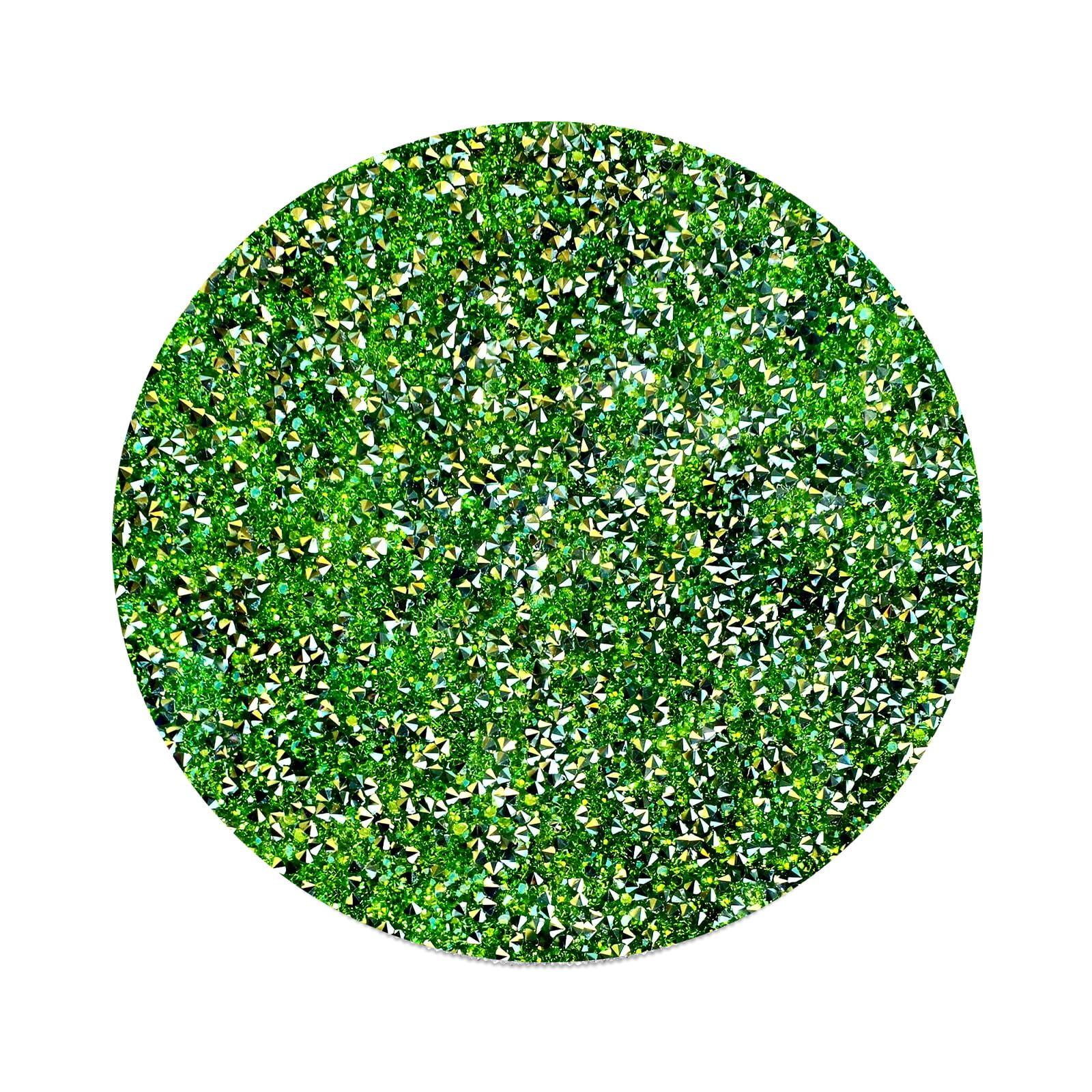 Green Placemats Green Heat Resistant Mat Crushed Diamond Decor Rhinestone Decor Fall Decorations for Home Bling Sparkly Mat 15 inch-1Pcs