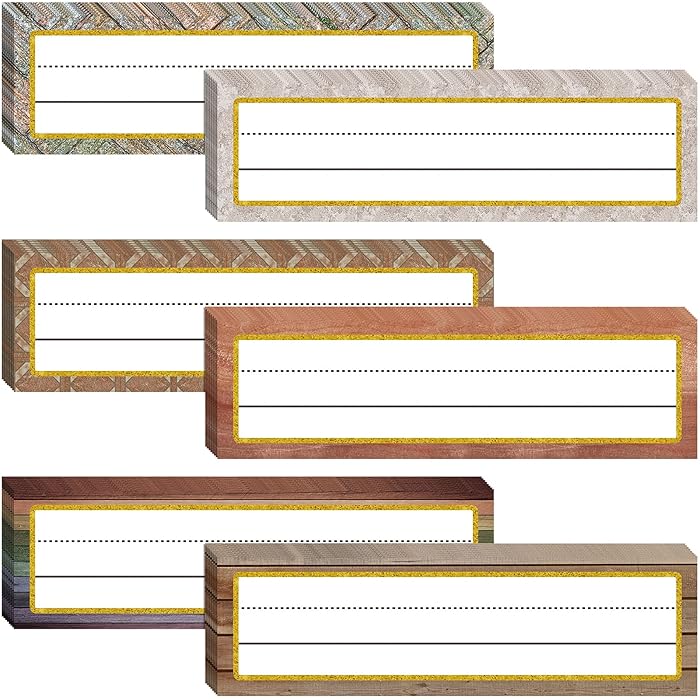 Buy 48 Pieces Rustic Name Plates for Desk Industrial Name Tags Labels