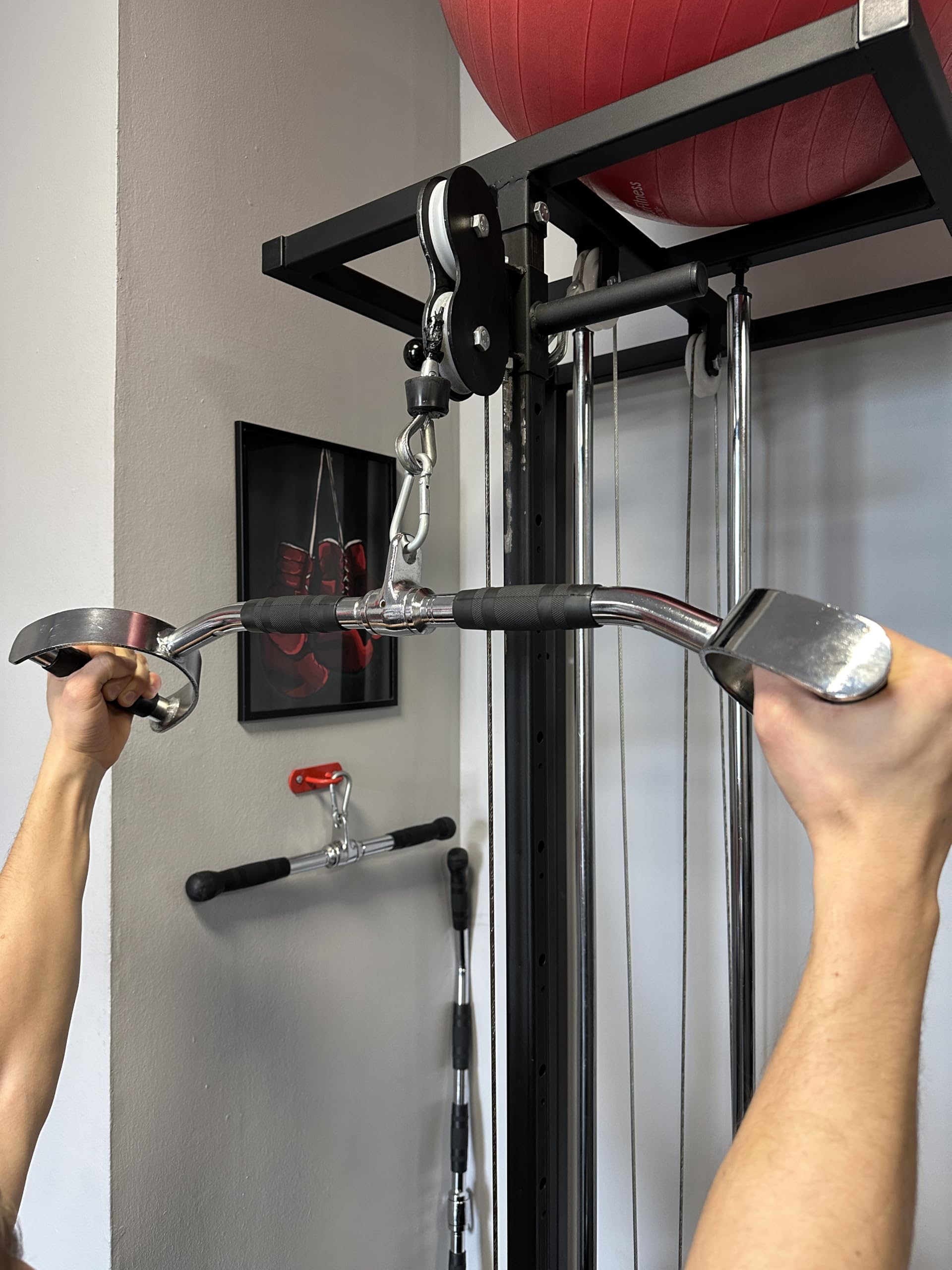 Accessoires Machine à Câble – Barre V 70 Cm, Barre Droite 50 Cm, Poignée Double D, Poignée D Rotative, Corde Triceps 120 Cm Extra-Longue – Dos Biceps Triceps Épaules, Maison & Salle