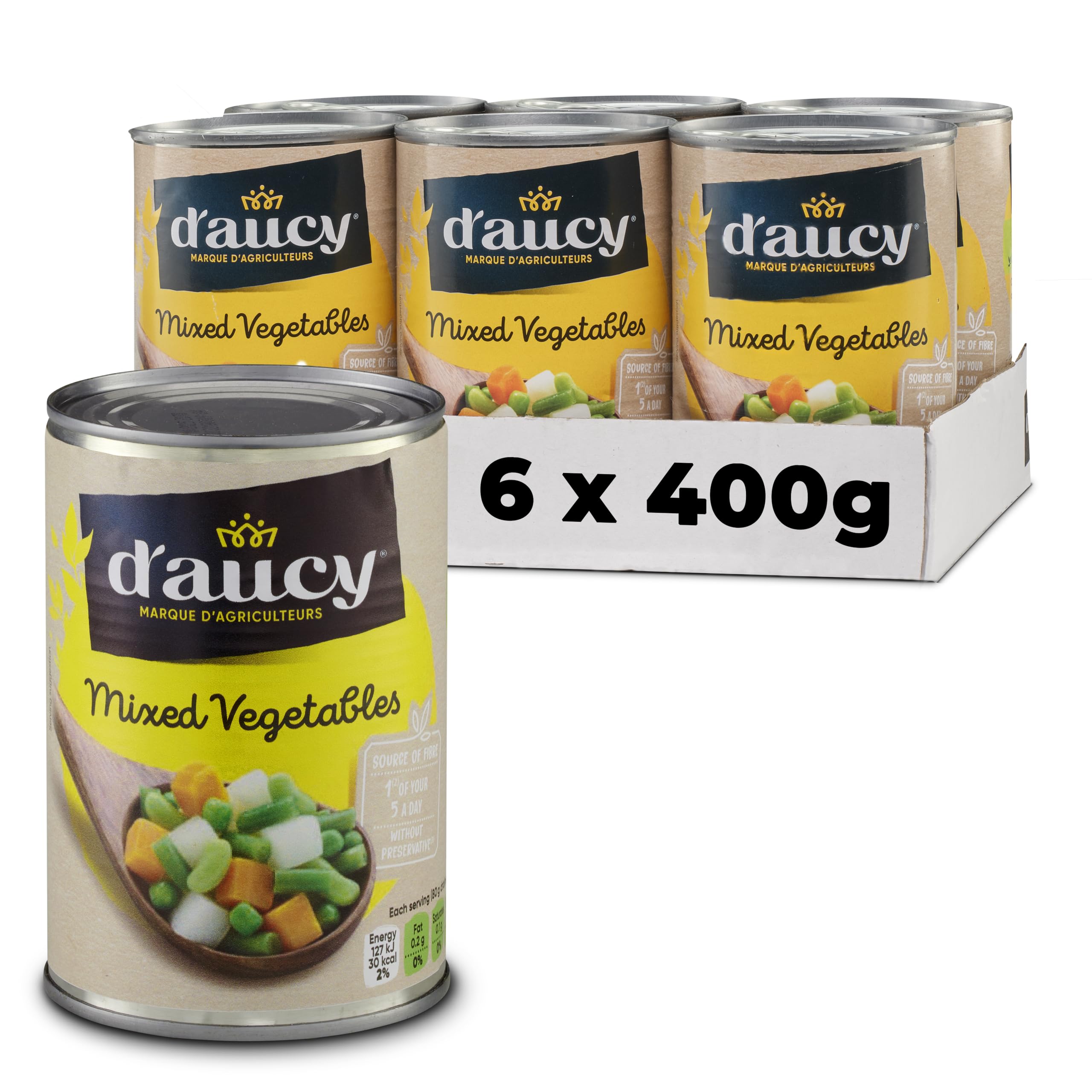 D'aucy Mixed Vegetables 400 g (Pack of 6)