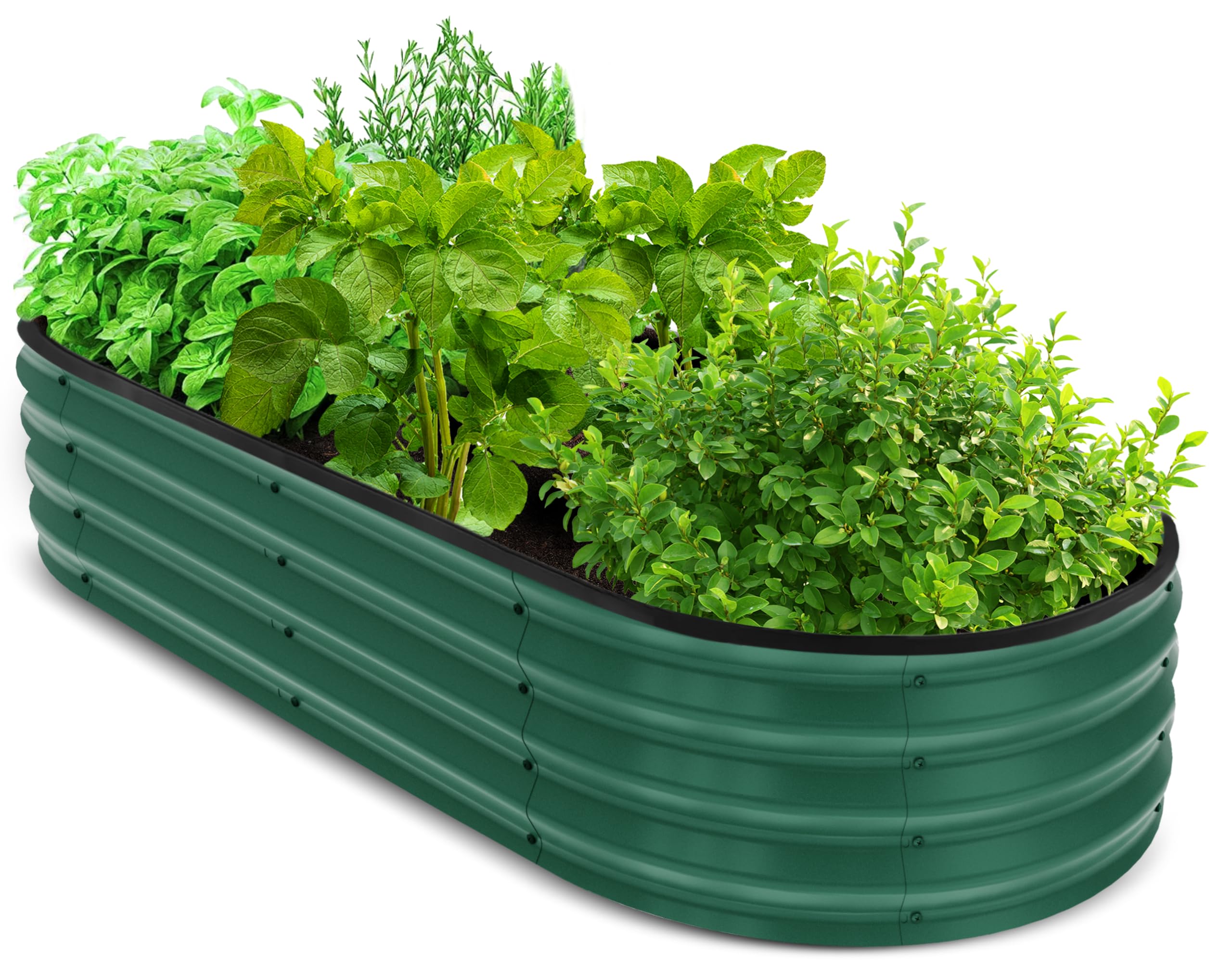 Utopia Home Galvanized Raised Garden Bed, 4ft x 2ft Planter Boxes Outdoor with Easy Assembly, Large Garden Bed for Vegetables, Fruits, Flower - Green