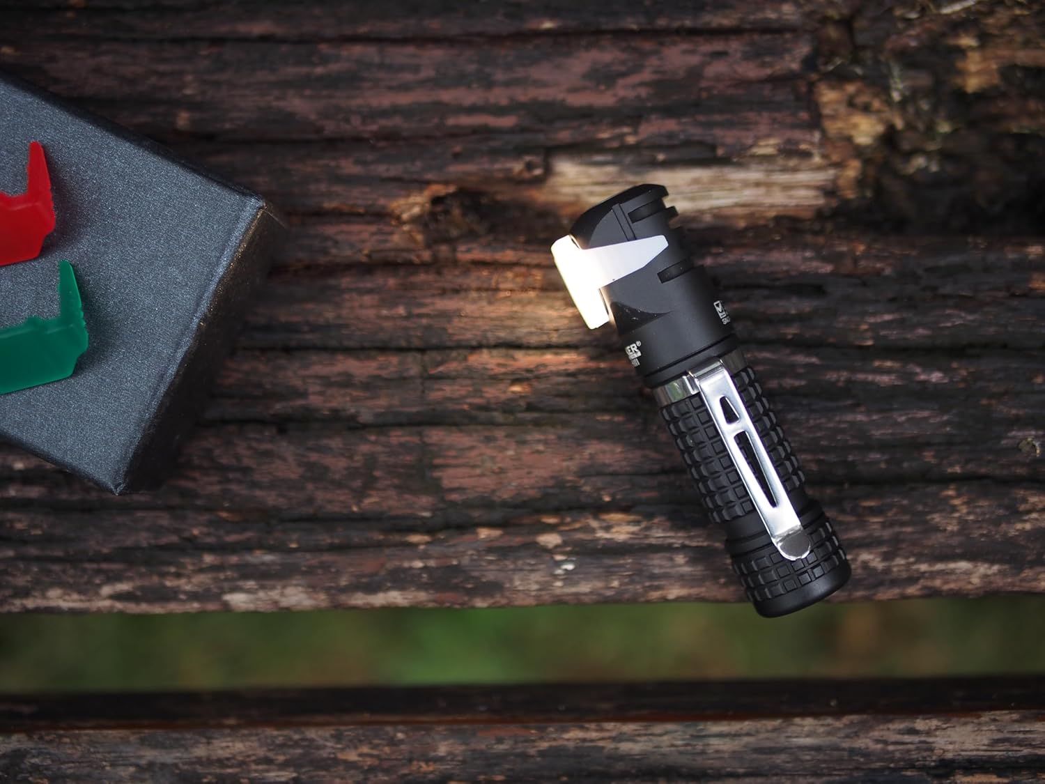 Manker E03H III Rechargeable Headlamp Pocket Mini Flashlight with Clip - 90 Degree EDC Right Angle Flashlight with Headband and Magnet Tail (6500K Cool White, Black)