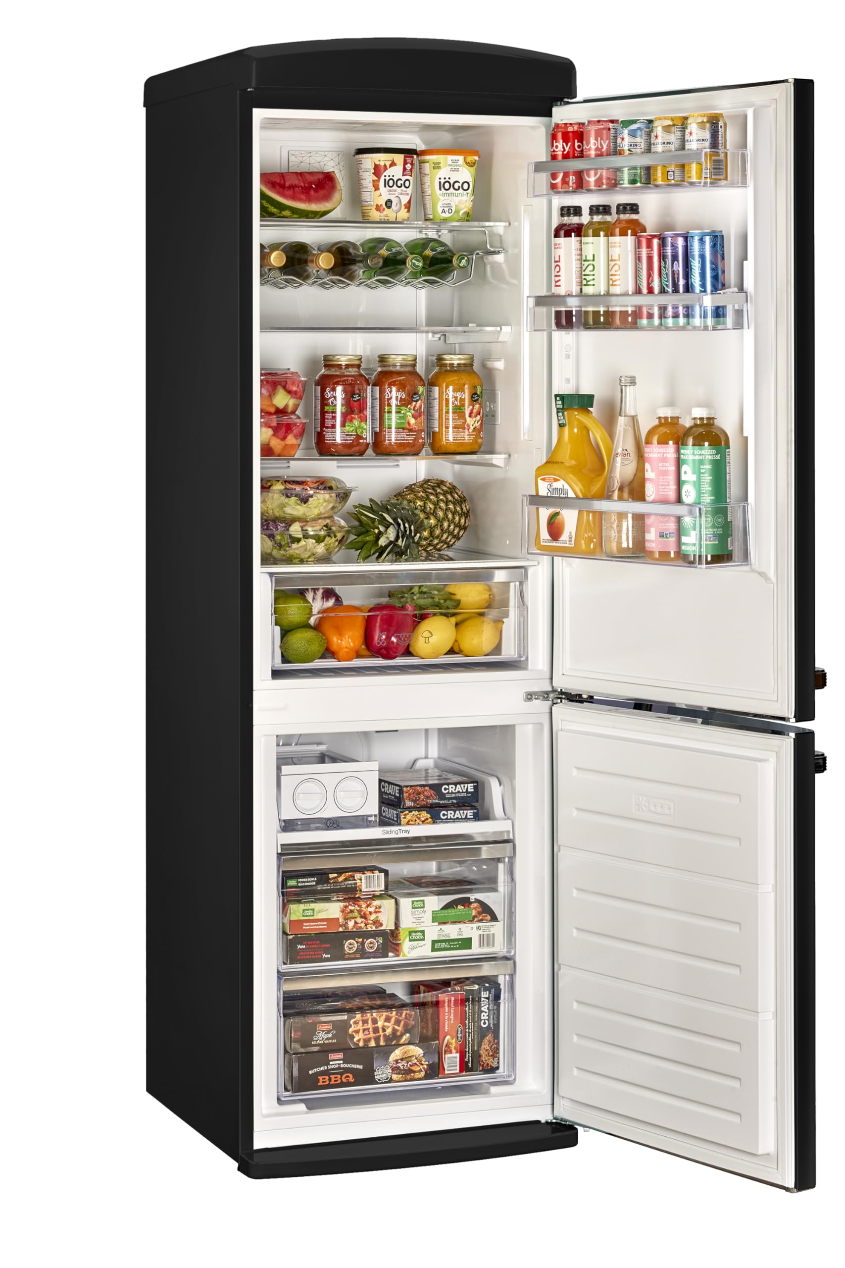 Unique Appliances Classic Retro 12 Cu.Ft. Bottom Freezer Refrigerator In Matte Black on Fridge.com - View 3