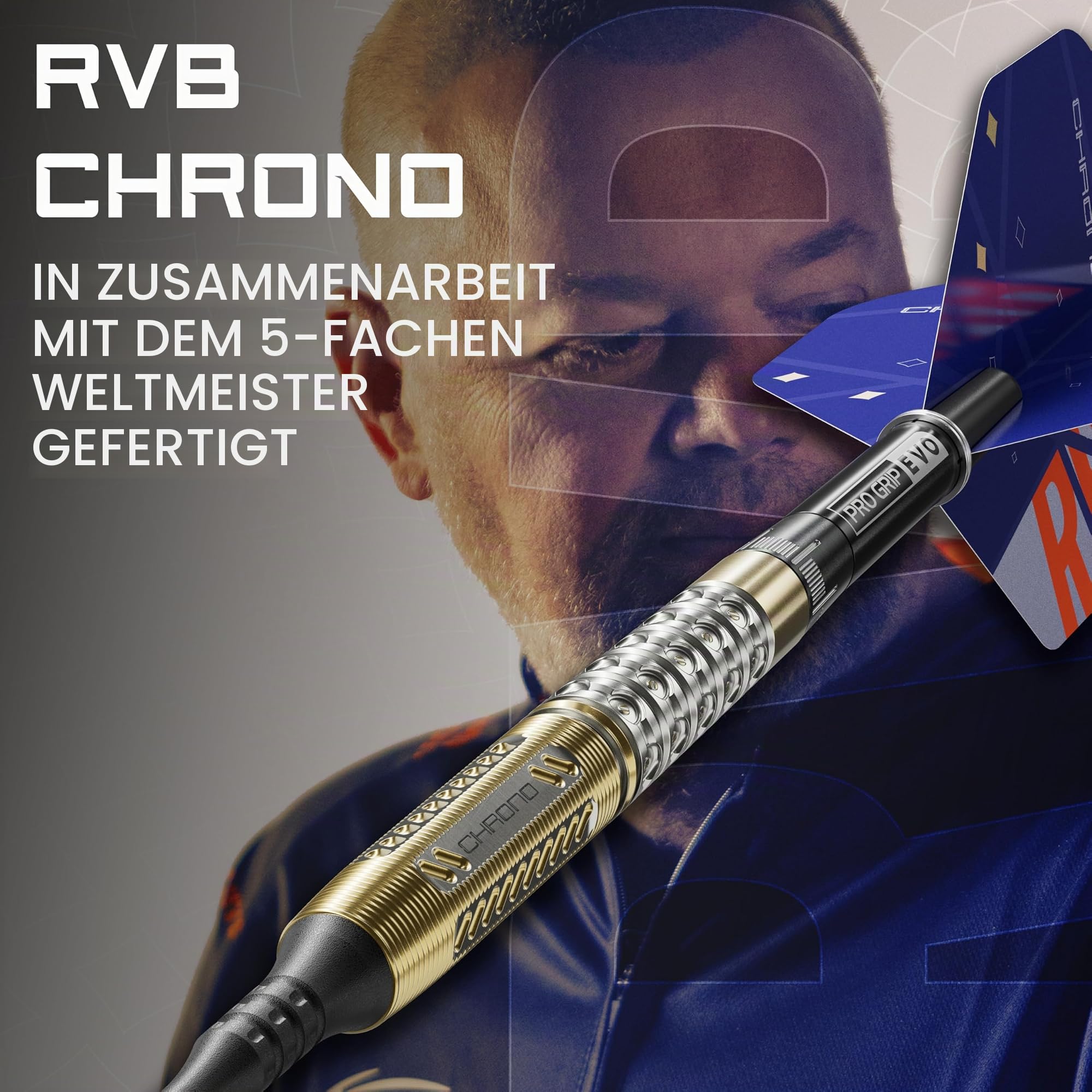 Target Darts Raymond Van Barneveld Chrono Softdarts, 95% Tungsten Dart Set, 18G/20G | Enthält Dart Case Takoma Wallet & Prfi Dart Zubehör, Pixel Softdartspitzen, Softdarts E-Dart