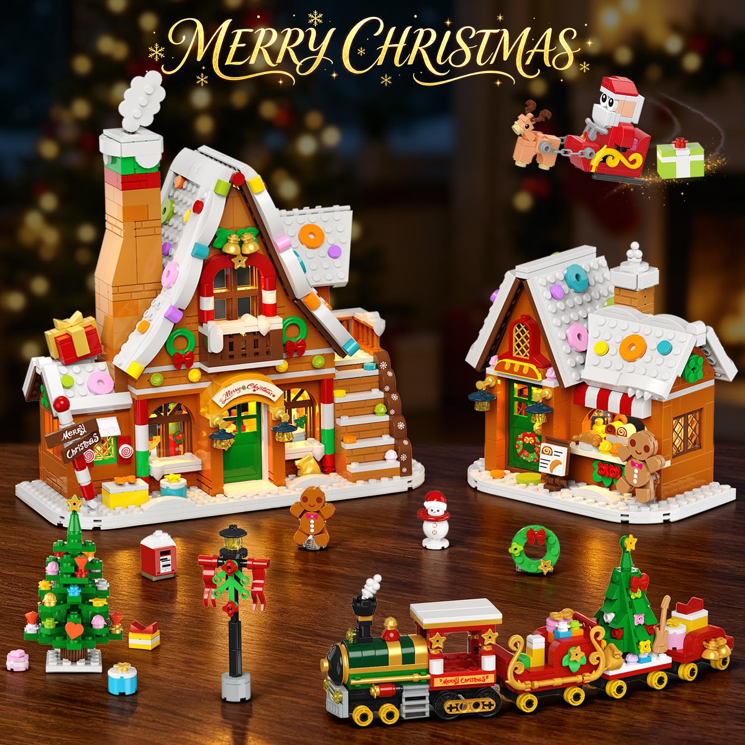 INSOON Adventskalender 2026 Lebkuchenhaus Mini-Klemmbaustein-Set mit Licht