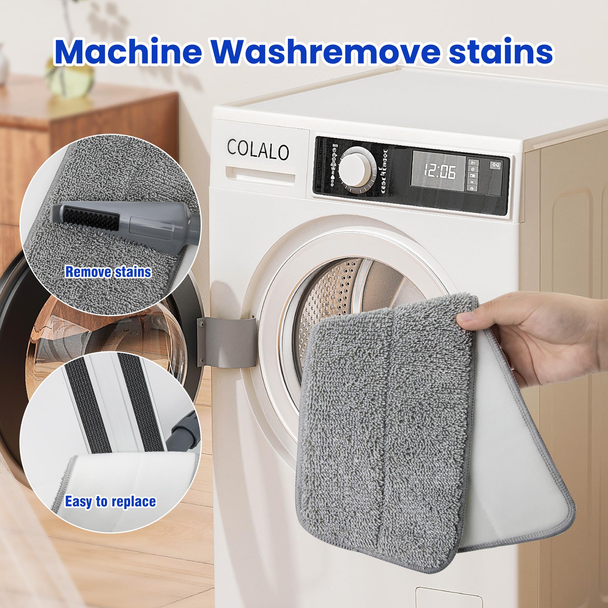 Silkyhose Trapeador de microfibra para limpieza de pisos, mopa plana para madera dura, vinilo, limpieza de azulejos, mopa húmeda y polvo con mango de acero inoxidable, trapeador de baño y cocina, 4