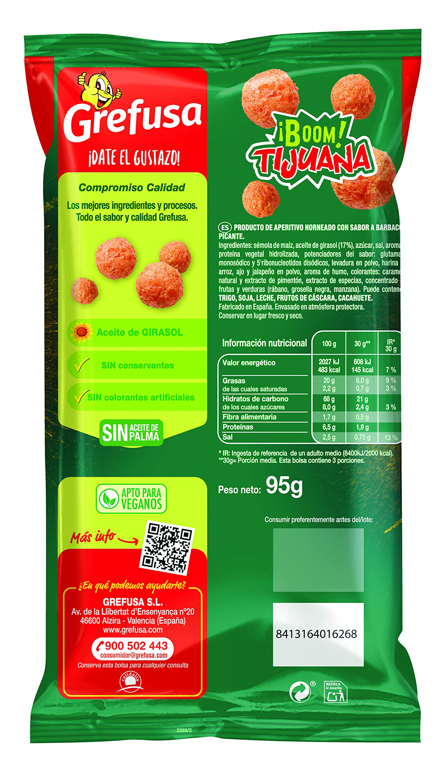 Grefusa Boom Tijuana Aperitivo Horneado, 95g