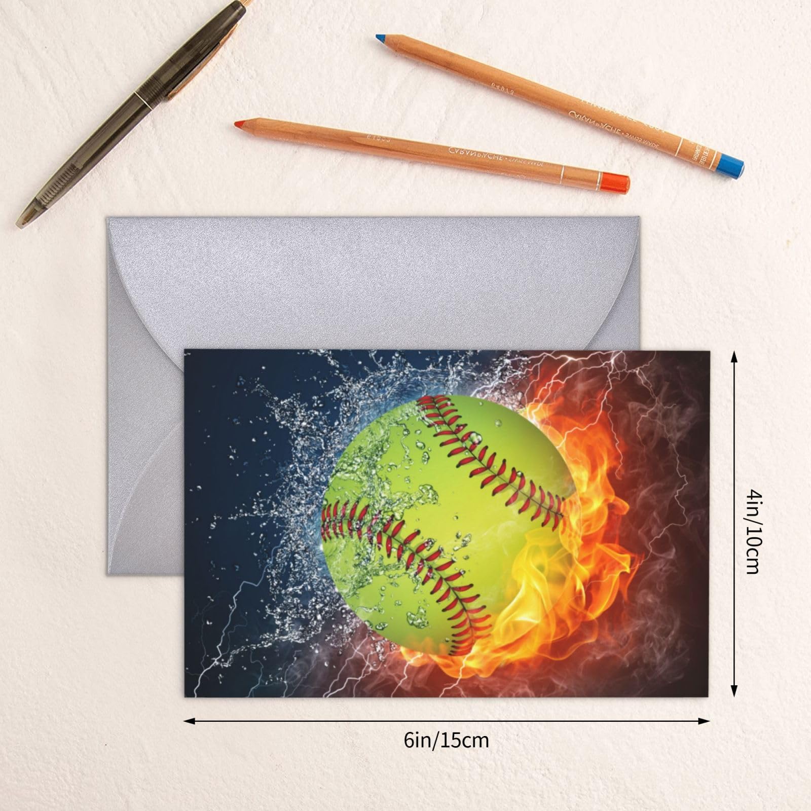 Decorably Biglietti di ringraziamento con buste e adesivi, biglietti a tema sportivo, confezione da 24 biglietti di ringraziamento con buste e adesivi, interno bianco 15,2 x 10,2 cm, biglietto di