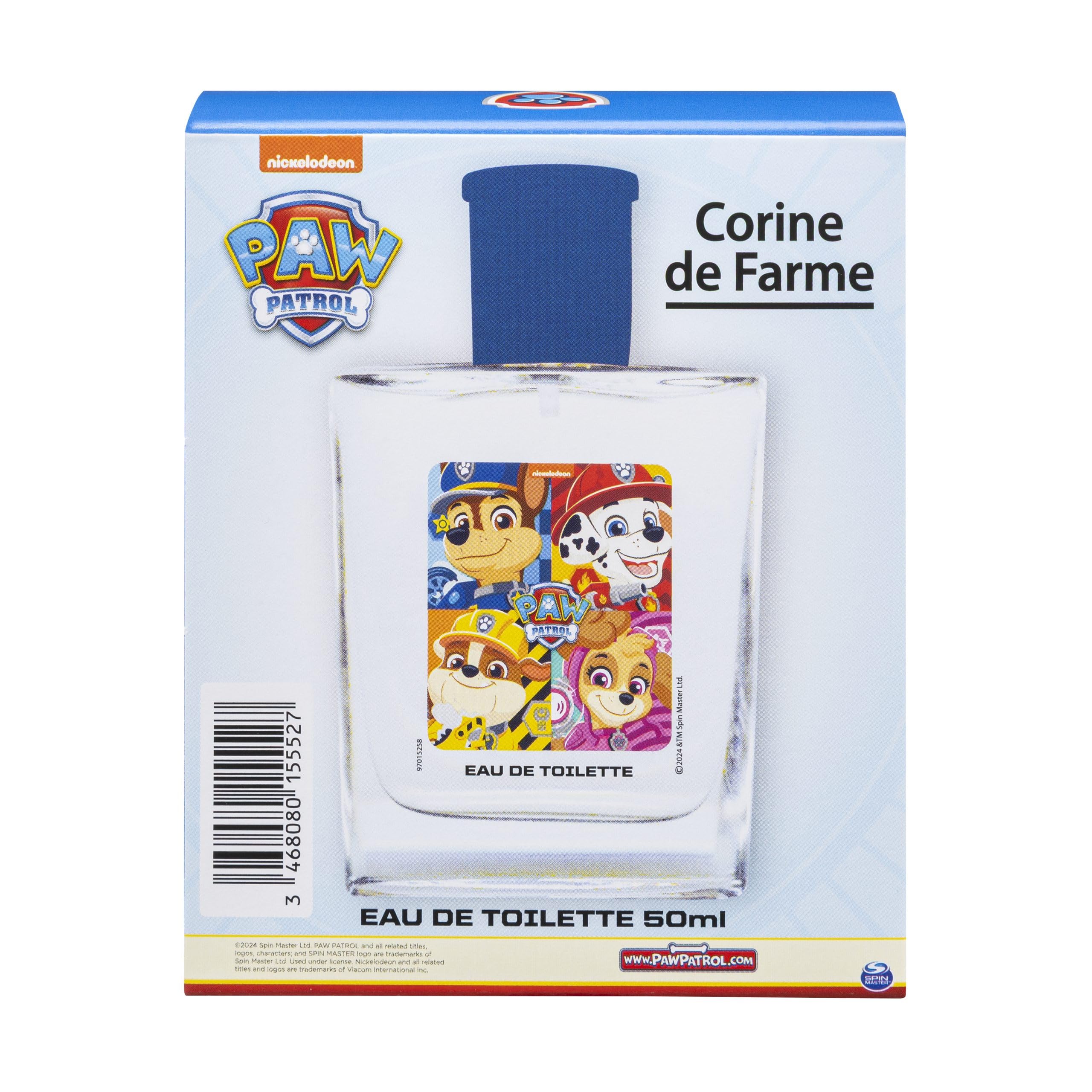 Corine de Farme, Eau de Toilette 50 ml per bambini, Pat Patrol – Fragranza fresca con note di limone, arancia, menta e mughetto, ideale per ragazzi e ragazze, profumo avventuroso e divertente