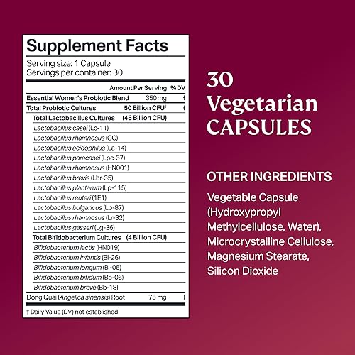 Miniatura 8 de NOVAMD by Dr. Vonda - Probióticos esenciales sin gluten para mujeres con prebióticos (paquete de 2), 50 mil millones de UFC  Promueve el equilibrio