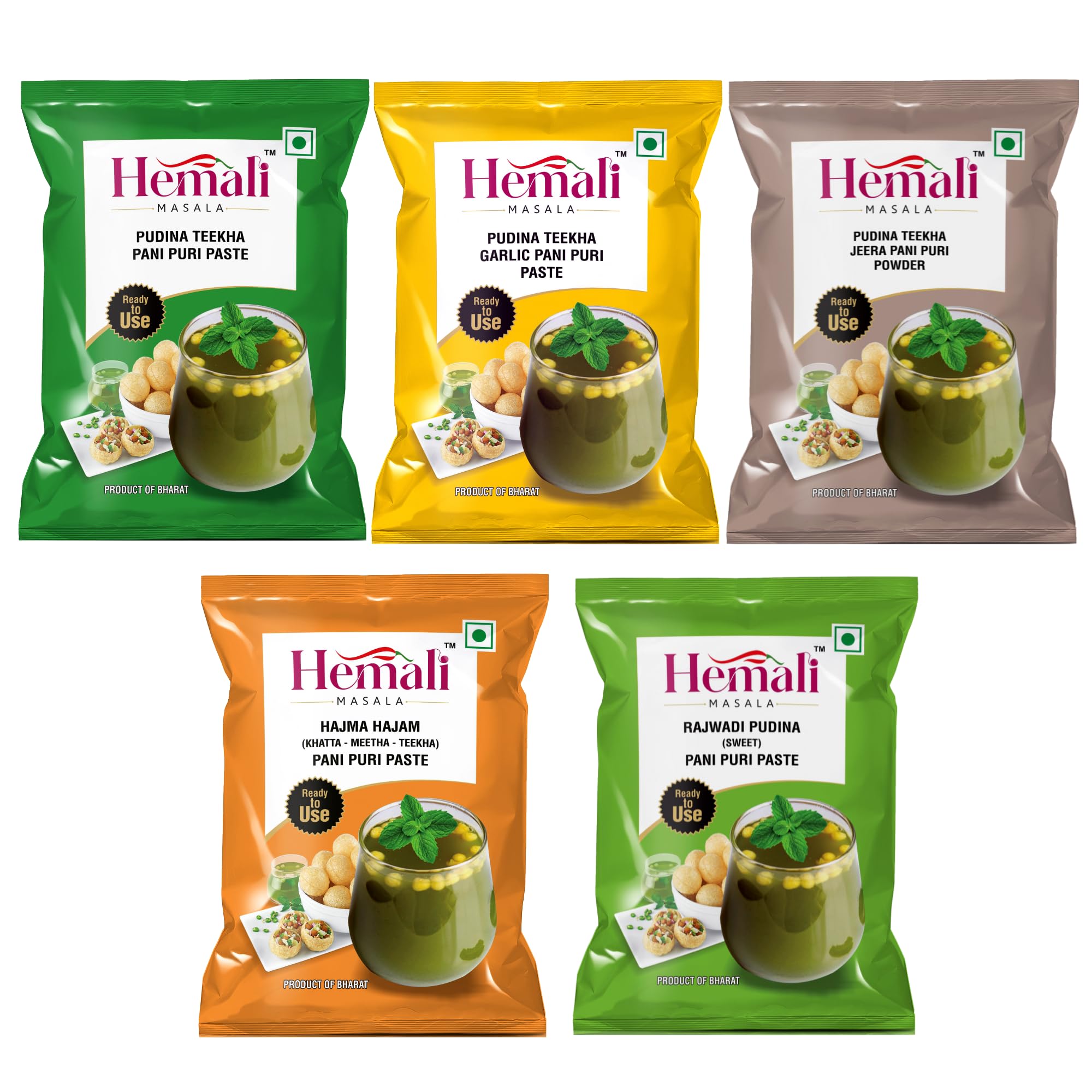 Hemali Masala Panipuri Flavours Combo Pudina Teekha, Jeera, Rajwadi Sweet, Hajma Hajam, Garlic panipuri masala Paste | (Pack of 6) | pani puri masala (B0CWB5NSF2) Amazon Price History, Amazon Price Tracker