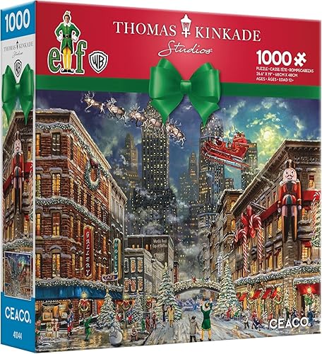 Miniatura 10 de Ceaco - Thomas Kinkade - Colección Disney Dreams - Vacaciones - Mickey y Minnie Christmas Lodge - Rompecabezas de 1000 piezas