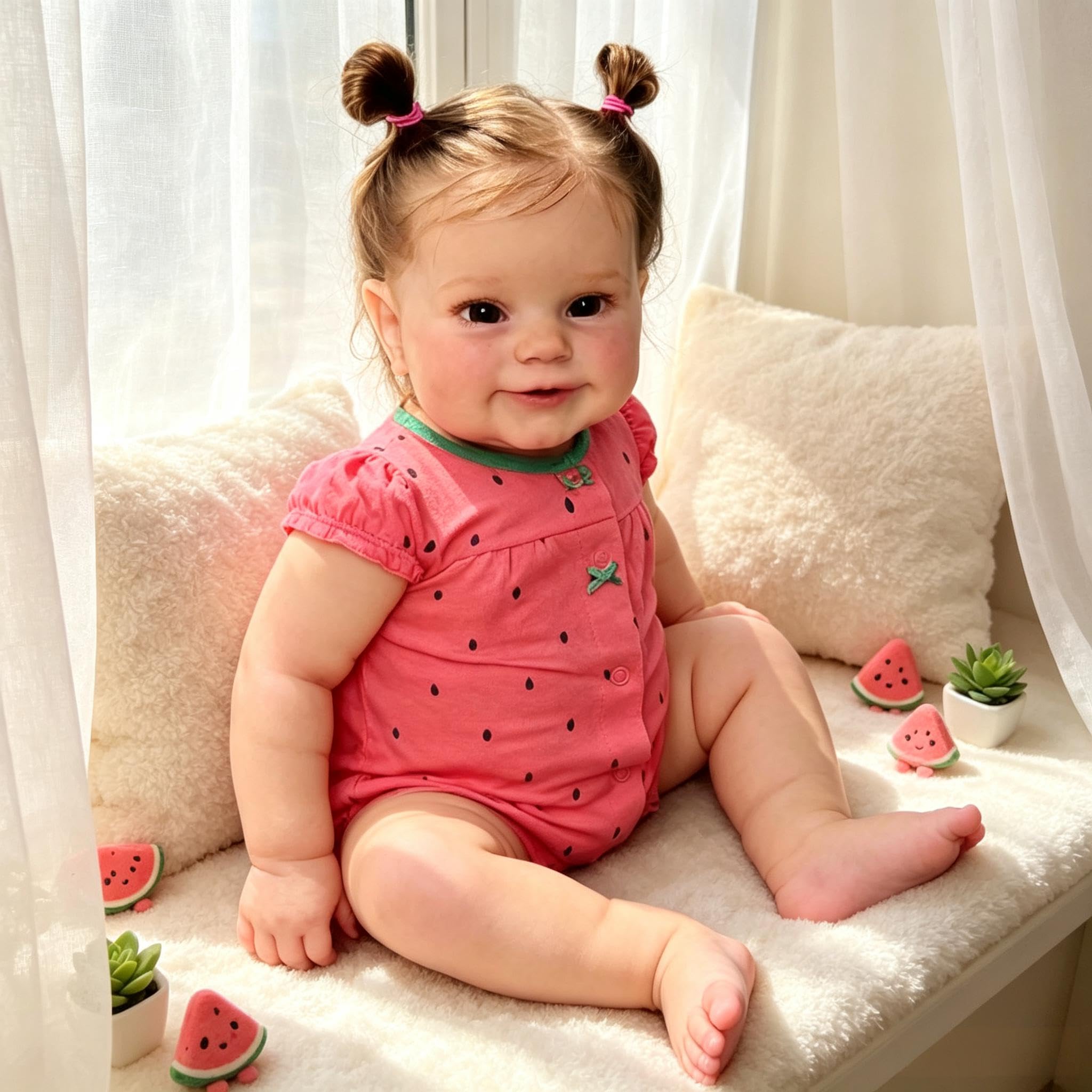RXDOLL Realistyczne lalki Reborn Baby Dolls Girl, silikonowe, na całe ciało, winyl, 50 cm, realistyczna, wodoodporna, prawdziwie wyglądająca lalka Reborn, oczy otwarte z włosami, dla dzieci w wieku od