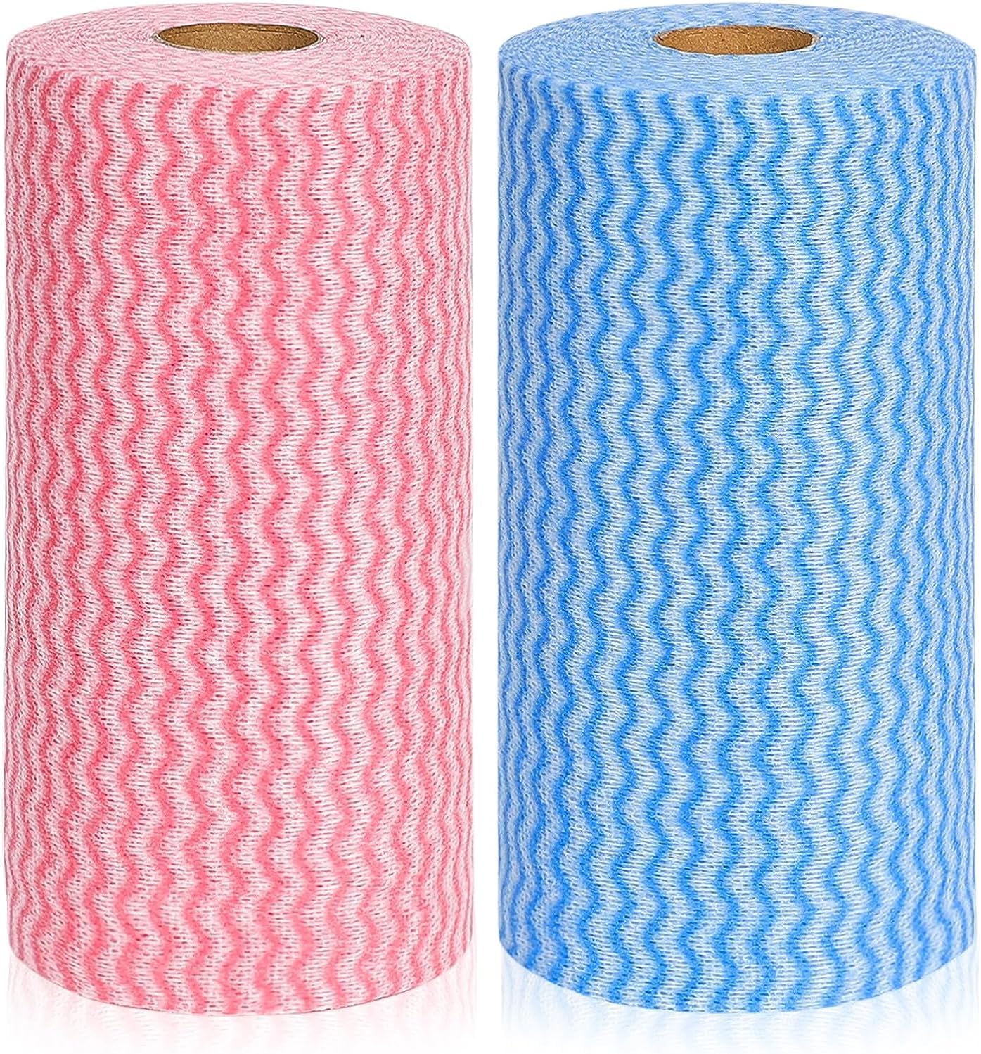 – J Cloths On a Roll Reusable Cleaning Cloth Dish Cloth Dish Towels All Purpose Cloths for Kitchen, Pack Of 2 Roll, 200 Pcs Per Roll, Blue And Red