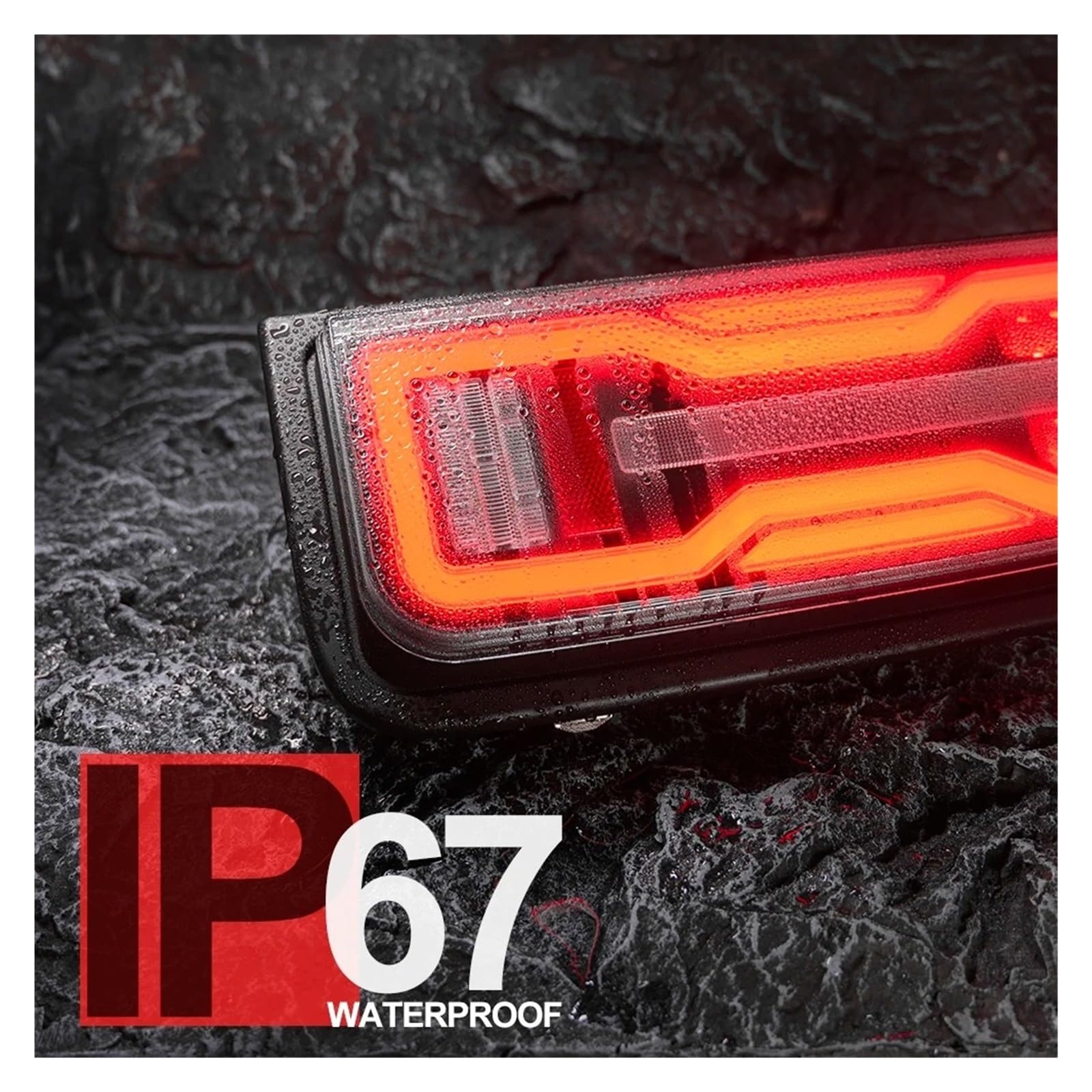Lámpara Trasera Aftermarket Para Hummer H2 SUV 2003-2009 Kit Conjunto Luces Traseras Led Mejoradas Señal Giro/freno Trasero/marcha Atrás/lámpara Marcha Faro Trasero LED(Red Bumper Light)
