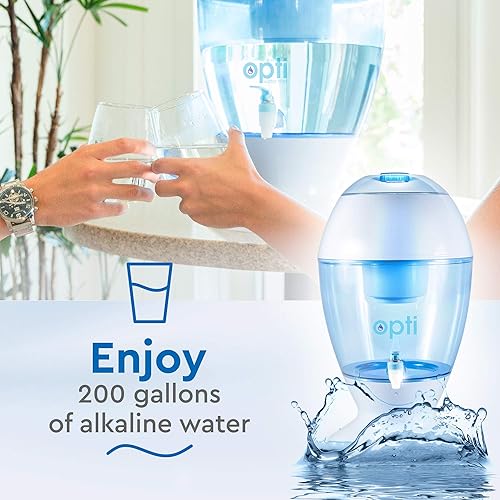 Miniatura 3 de Opti Drop - Máquina de purificación de filtro de agua alcalina de 3 galones  Dispensador de encimera mejora naturalmente la alcalinidad hasta pH 90