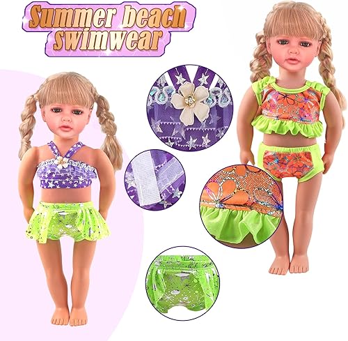 Miniatura 2 de Accesorios de ropa de muñeca de 18 pulgadas  2 piezas de disfraz de muñeca de otoño incluye suéter azul, faldas clásicas, muñeca, trajes, se adapta