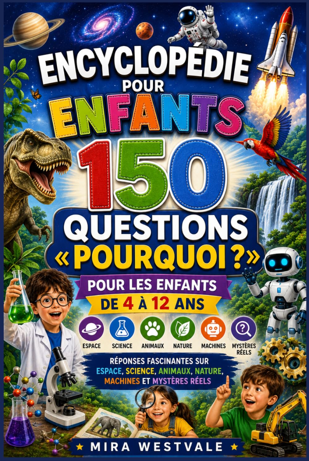 Encyclopédie pour enfants 150 questions « Pourquoi ? » pour les enfants de 4 à 12 ans: Réponses fascinantes sur espace, science, animaux, nature, machines et mystères réels