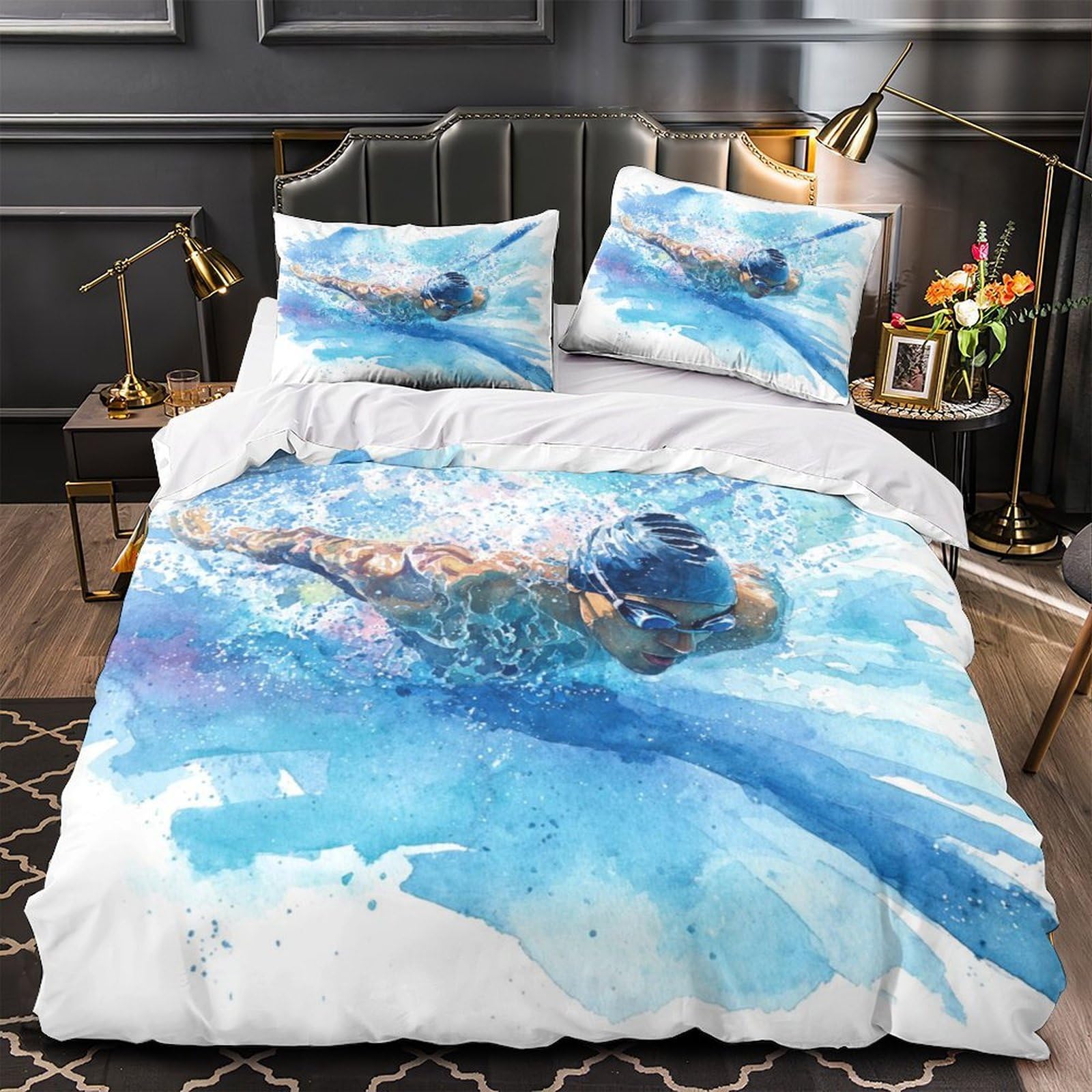 Housse de couette sushi hypoallergénique en microfibre douce avec zip