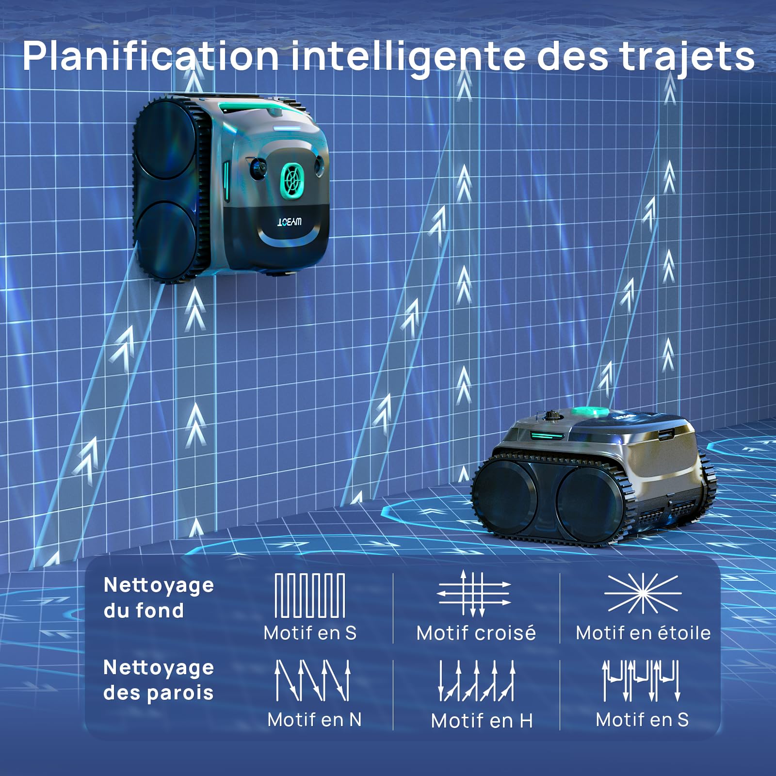 WYBOT C2 Vision Robot Piscine avec caméra AI et Batterie de 190min, 210m²