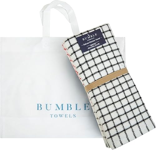 Miniatura 13 de Bumble - Toallas de cocina Toallas de cocina 100% algodón con lazo para colgar, 16 x 28 pulgadas, 380 GSM, juego de toallas de cocina absorbentes