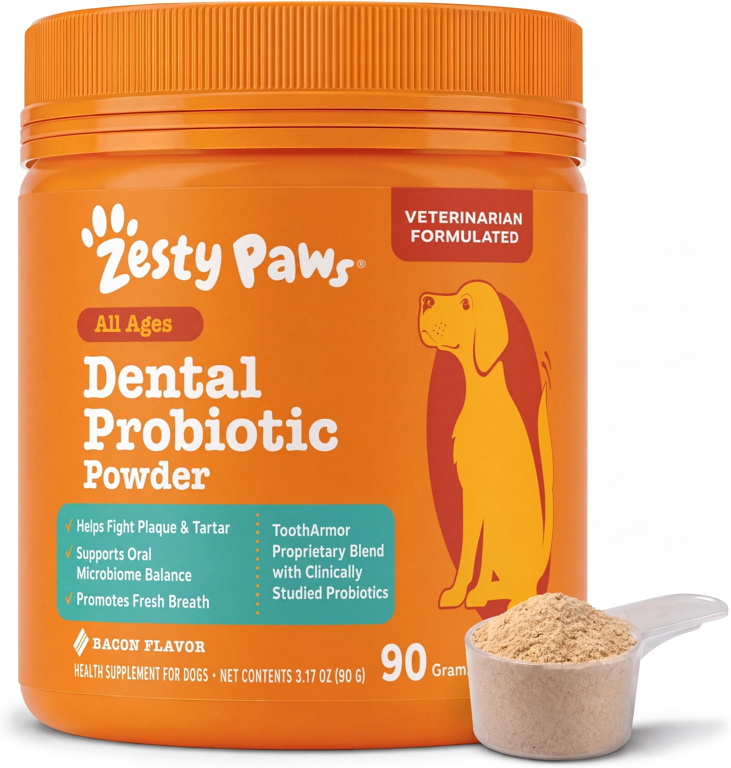Probiotic Dental Powder for Dogs Teeth - Fights Plaque, Tartar & Bad Dog Breath - Dog Teeth Cleaning Powder for Oral Microbiome & Gut Health - Pet Supplement for Dental Health