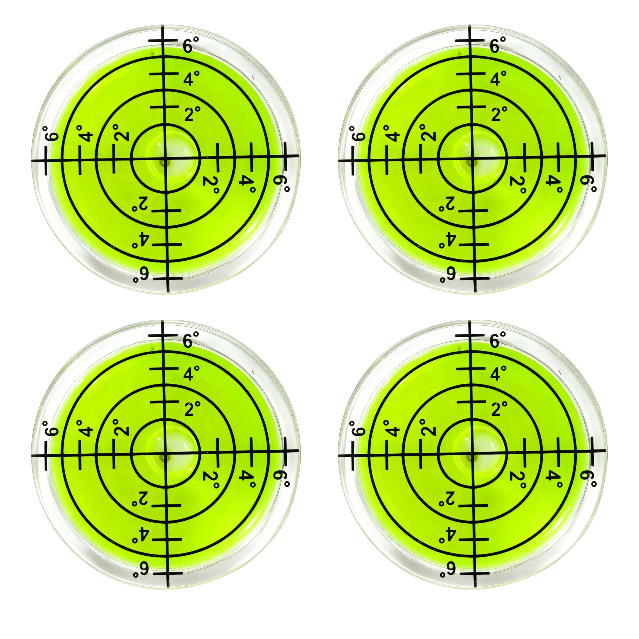 4 x 32mm Diameter Round Bubble Spirit Levels with Air Bubble for Caravans, Cameras, Motorhomes, Projectors, Photo Frames and More