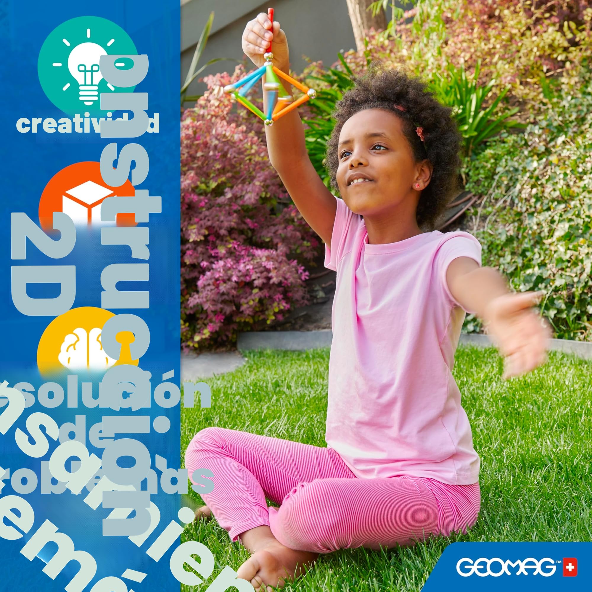 Geomag Supercolor, Juego de Bloques de Construcción Magnéticos para Niños, Juguete Magnético, Colección Verde de Plástico 100% Reciclado, 78 Piezas