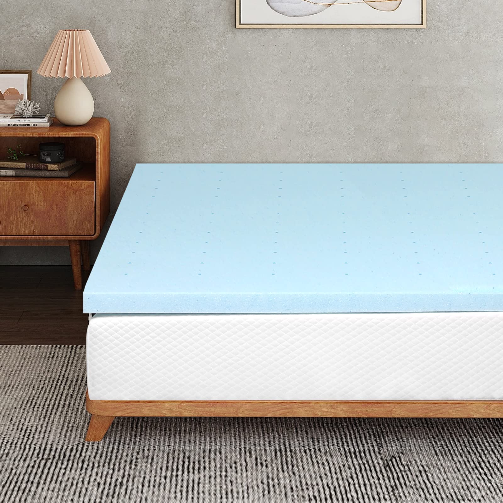 BLKMTY Mattress Topper Full Mattress 2 Inch Bed Topper Ventilated Memory Foam Mattress Topper Gel Memory Mattress Topper Breathable Soft Mattress in a