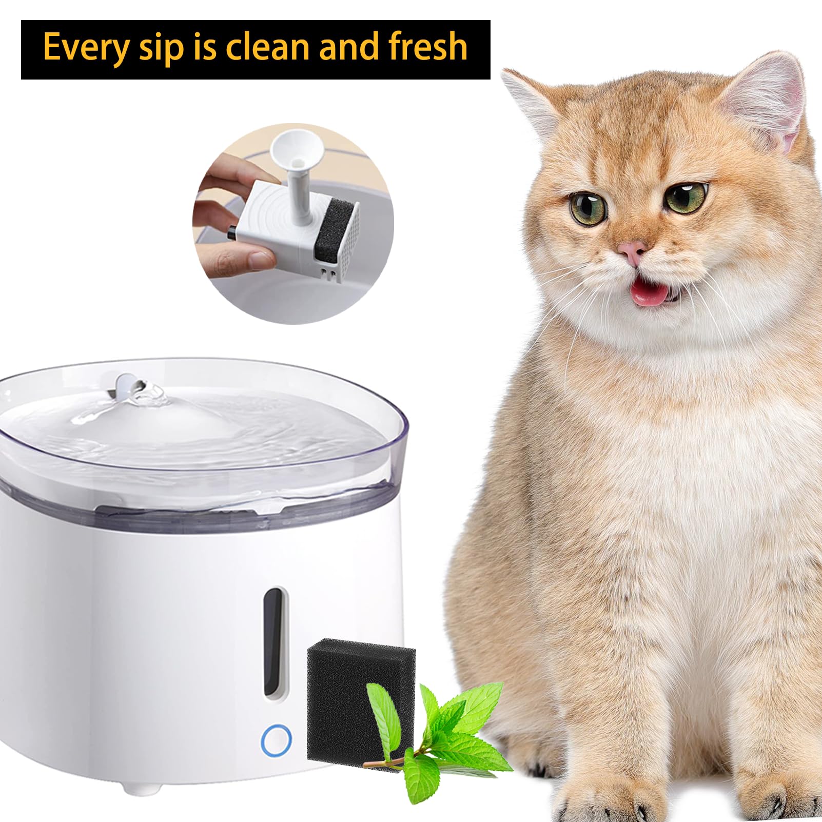 12 Pieces Foam Filter for Water Fountain Sponge for Animals Replacement Foam Filter for Cat Water Fountain - Image 4
