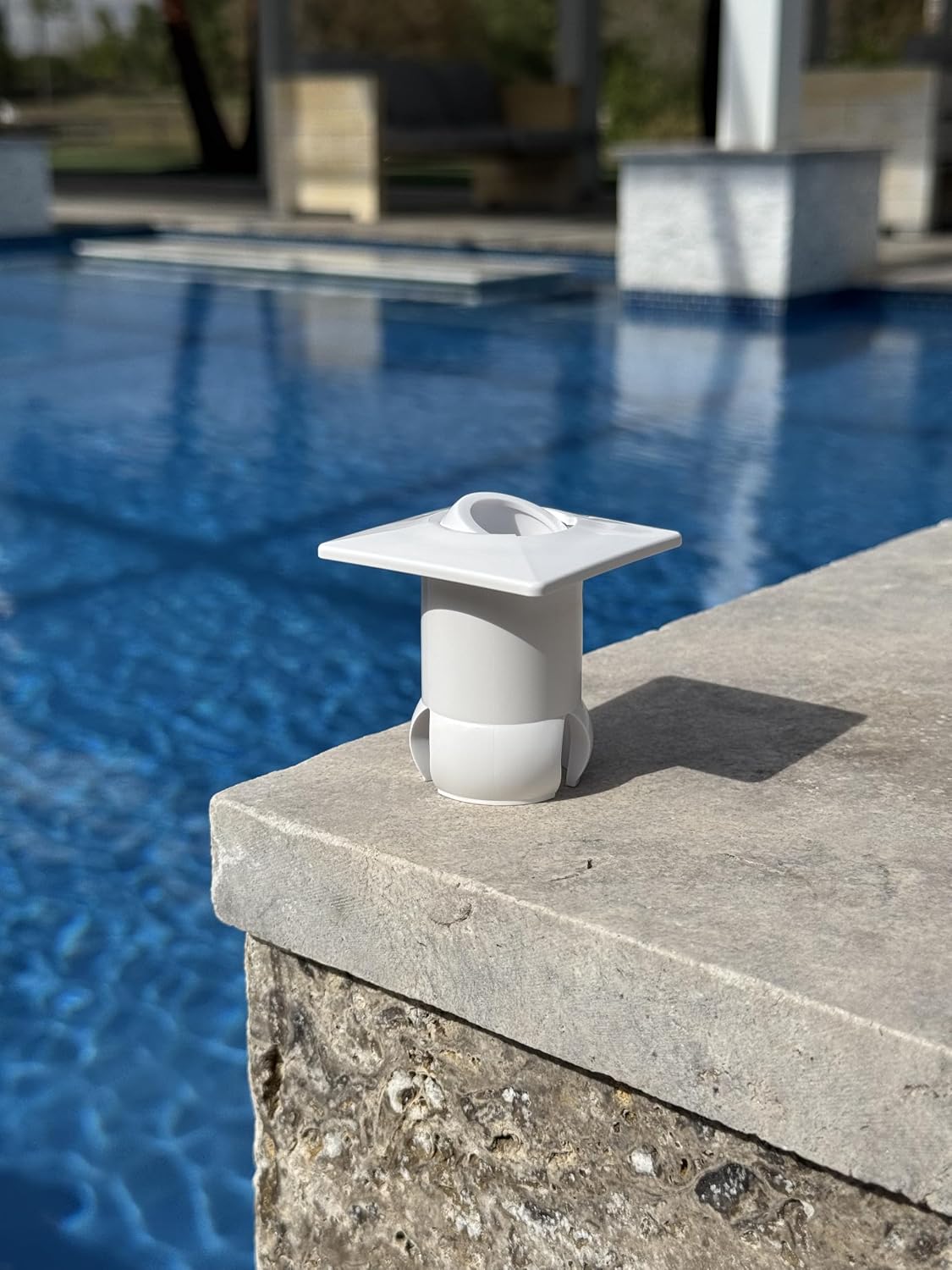 Streamline Reno-Return Pool Fitting – Elongated Shaft for Renovations – Tool-Free, No Glue or Threads – Fits 1-1/2” Pipes – Square/Round Face (Square/White, 1.5 Inch)