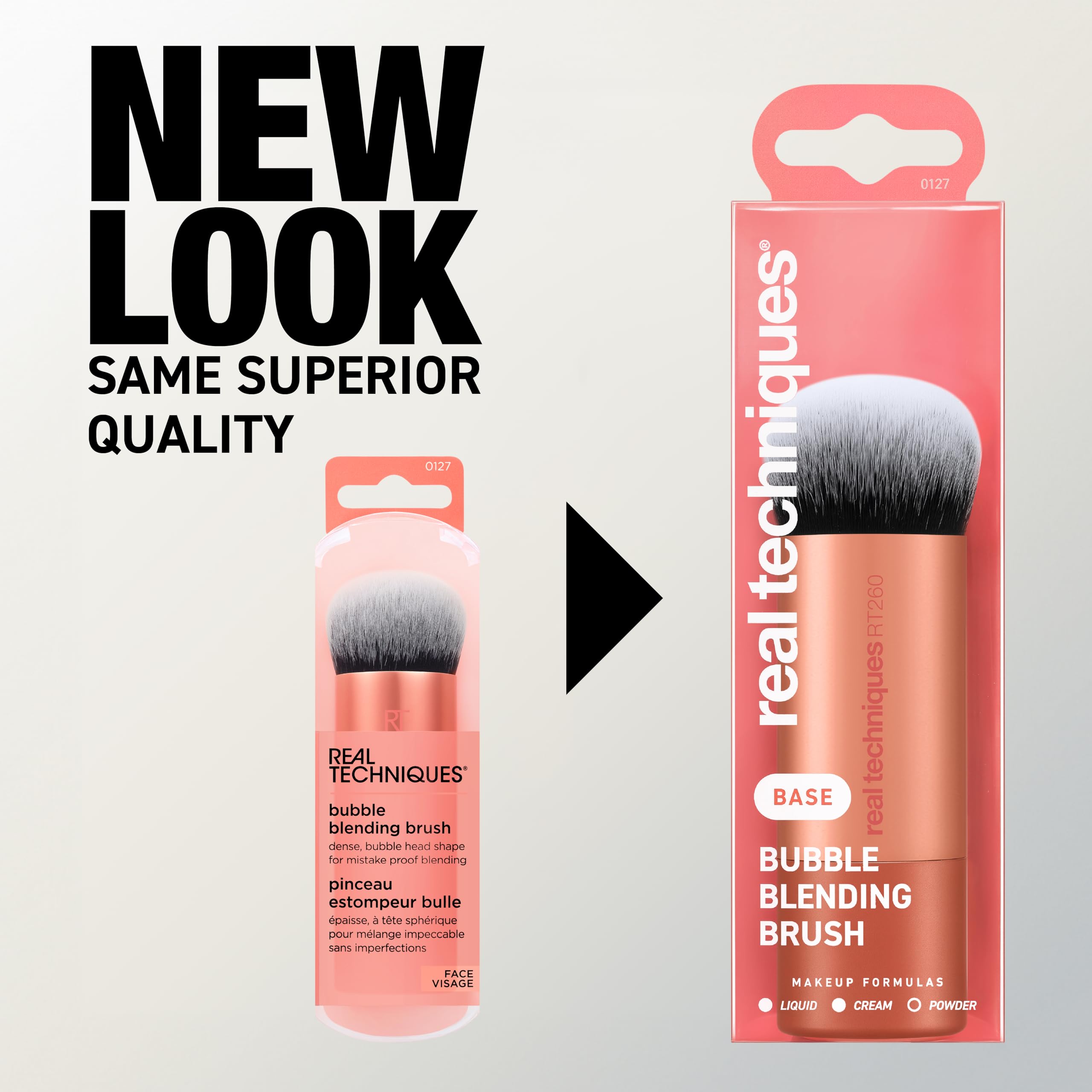 Real Techniques Bubble Blending Makeup Brush, Multipurpose Foundation Brush For Liquid, Cream, & Powder Products, Unique Round Brush Head, Synthetic Bristles, Vegan & Cruelty Free, 1 Count