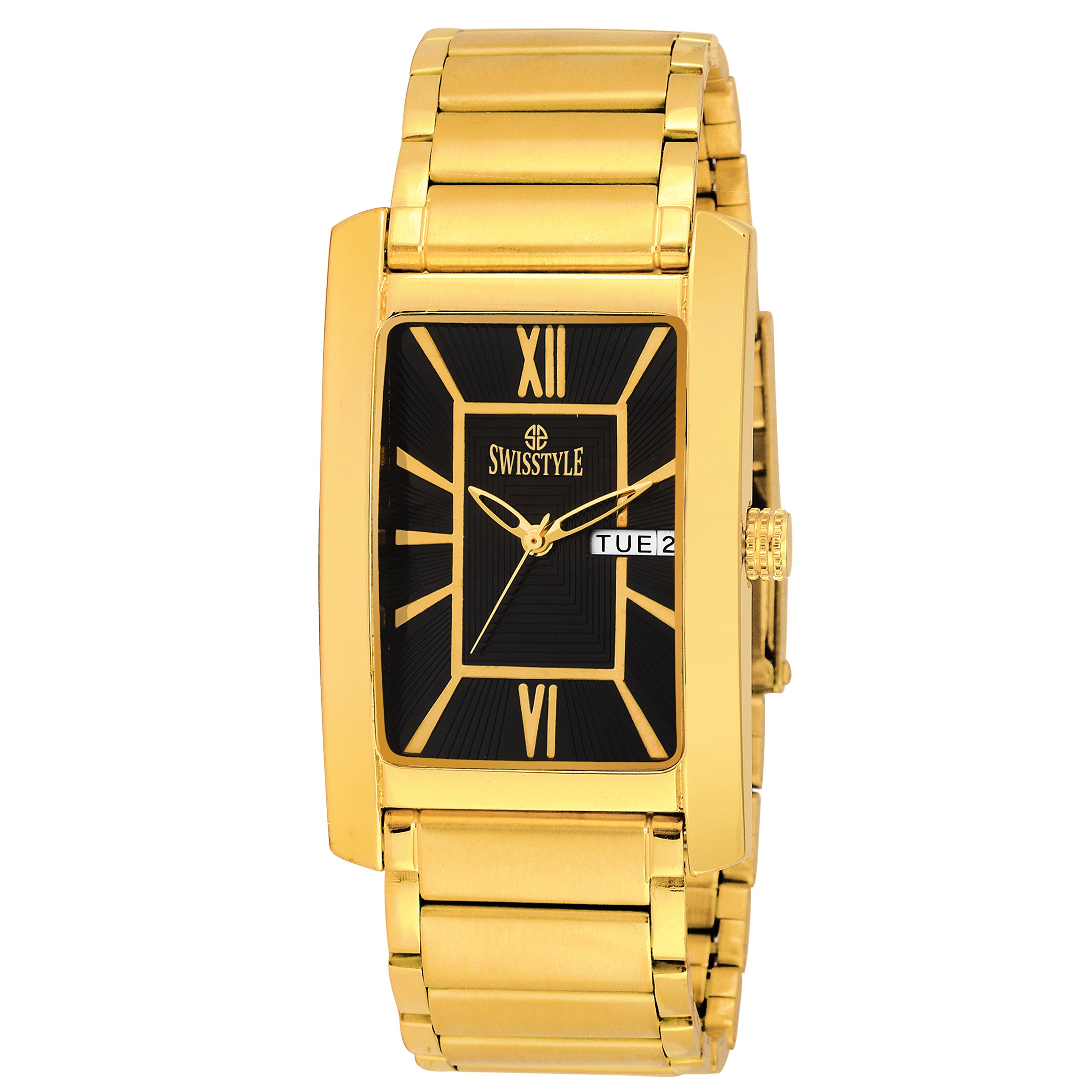 SWISSTYLE Day and Date Display Everyday Watch for men-SS-GSQ1176-BLK-GLD (B077FZTT5M) Amazon Price History, Amazon Price Tracker