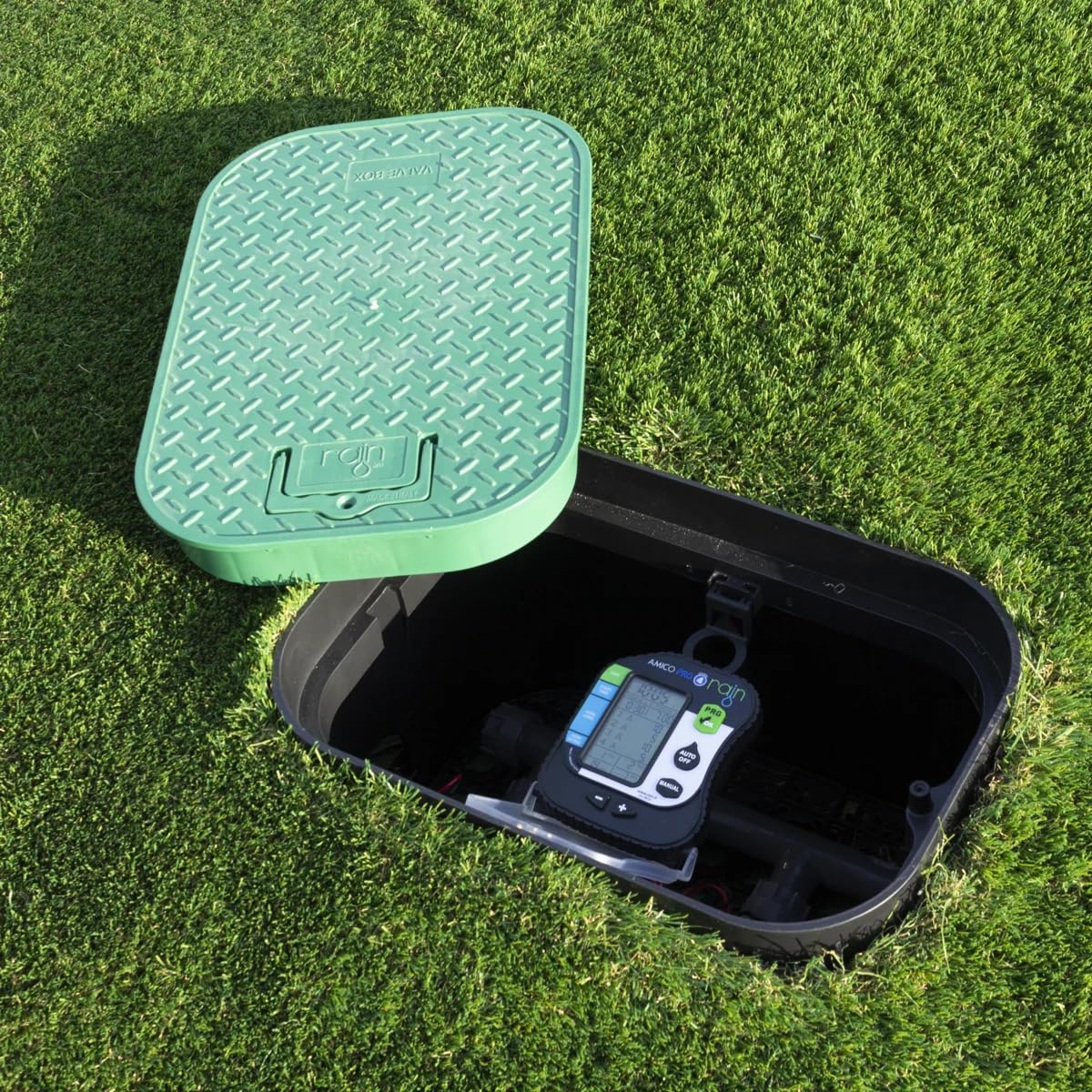 Programmatore di irrigazione a 1 zona Rain Amico PRO1 - Controller di irrigazione automatico, schermo LCD, installazione facile, resistente all'acqua, ideale per giardini e orti, 1 stazione 9 V