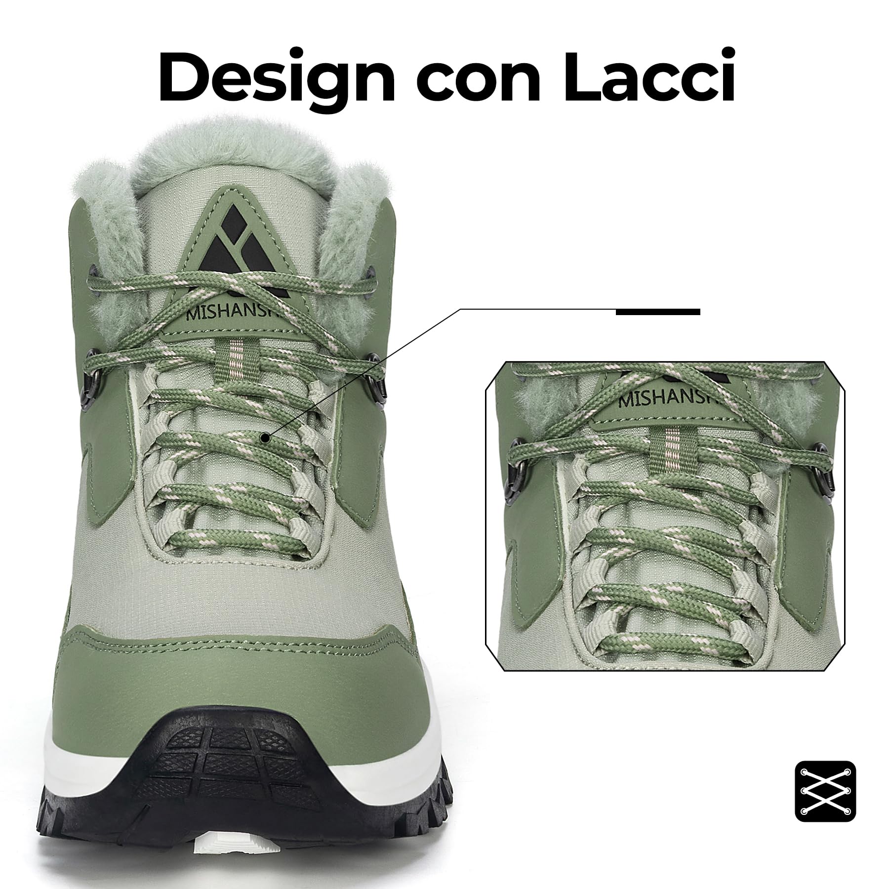 Mishansha Stivali Donna Invernali Scarpe da Escursionismo Antiscivolo Scarponi Trekking 36-42 EU