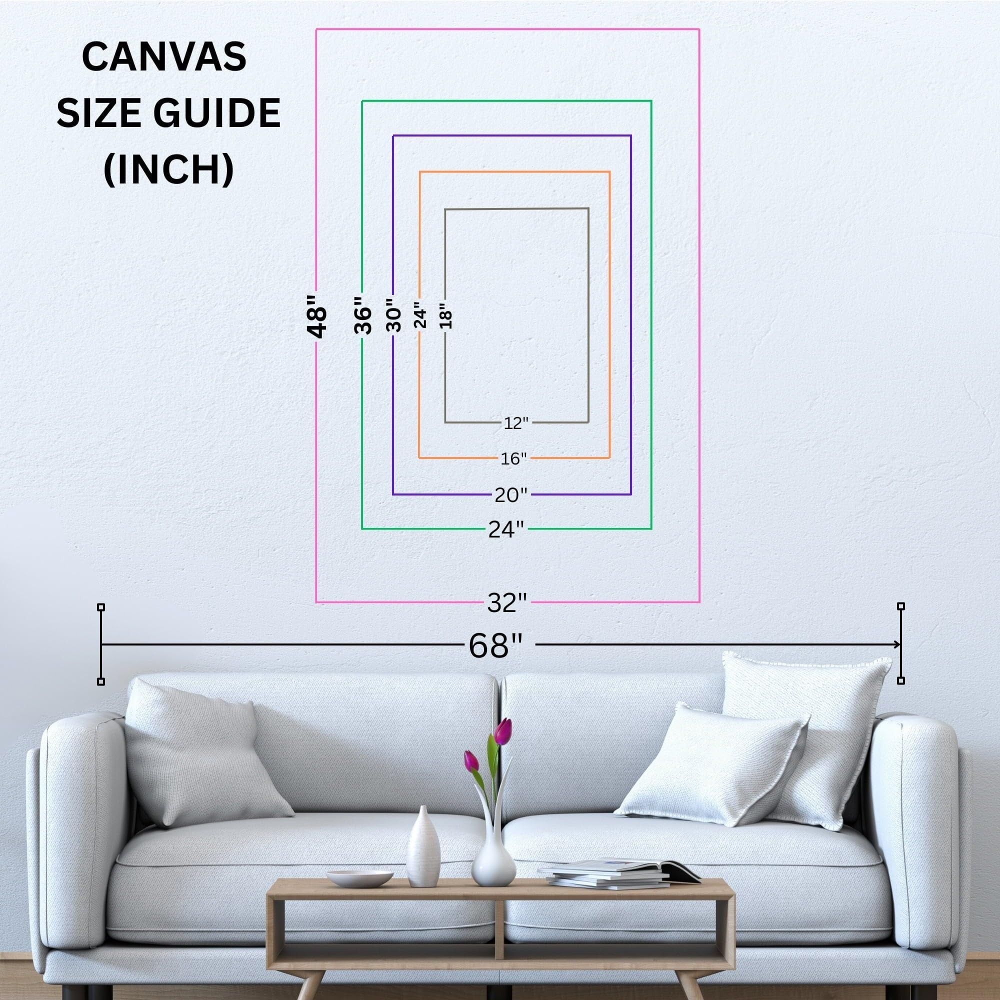 Science Fiction Golden Crescents Cosmic - Canvas Wall Art Print 12×18 inch (30×45 cm) - Vertical / 1.25 inch (3 cm)