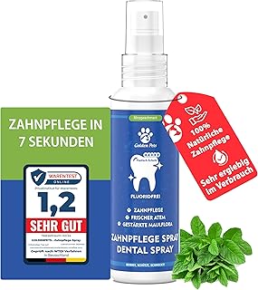TESTNOTE VERY GOOD - Dental Spray for Dogs and Cats 200 ml - Dental Care Dental Spray Against Bad Breath and for Prevention of Tartar - Tooth Cleaning & Tartar Removal 100% Natural Golden Pets product image