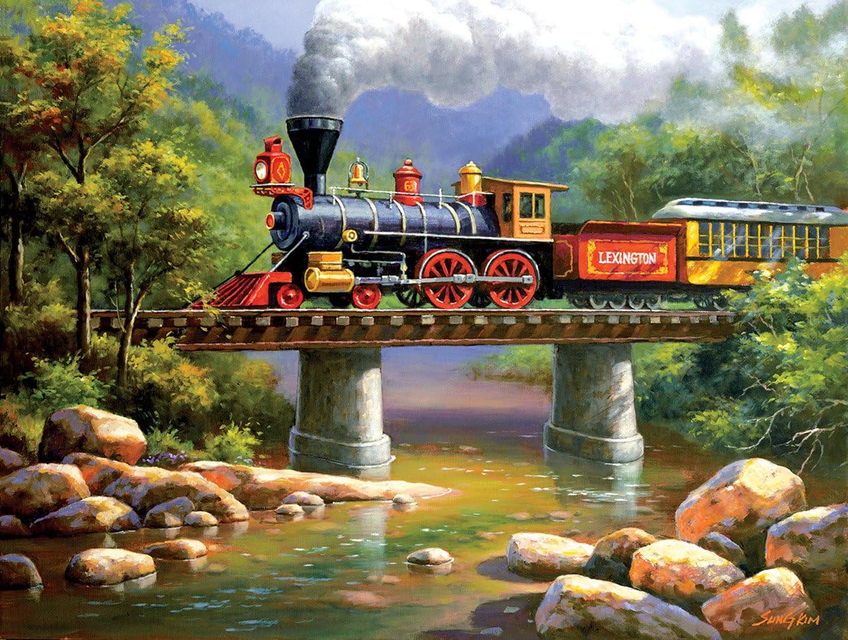 200 Piece Jigsaw Puzzle for AdultsCaryongpee Train Forest Jigsaw Puzzles Scenery