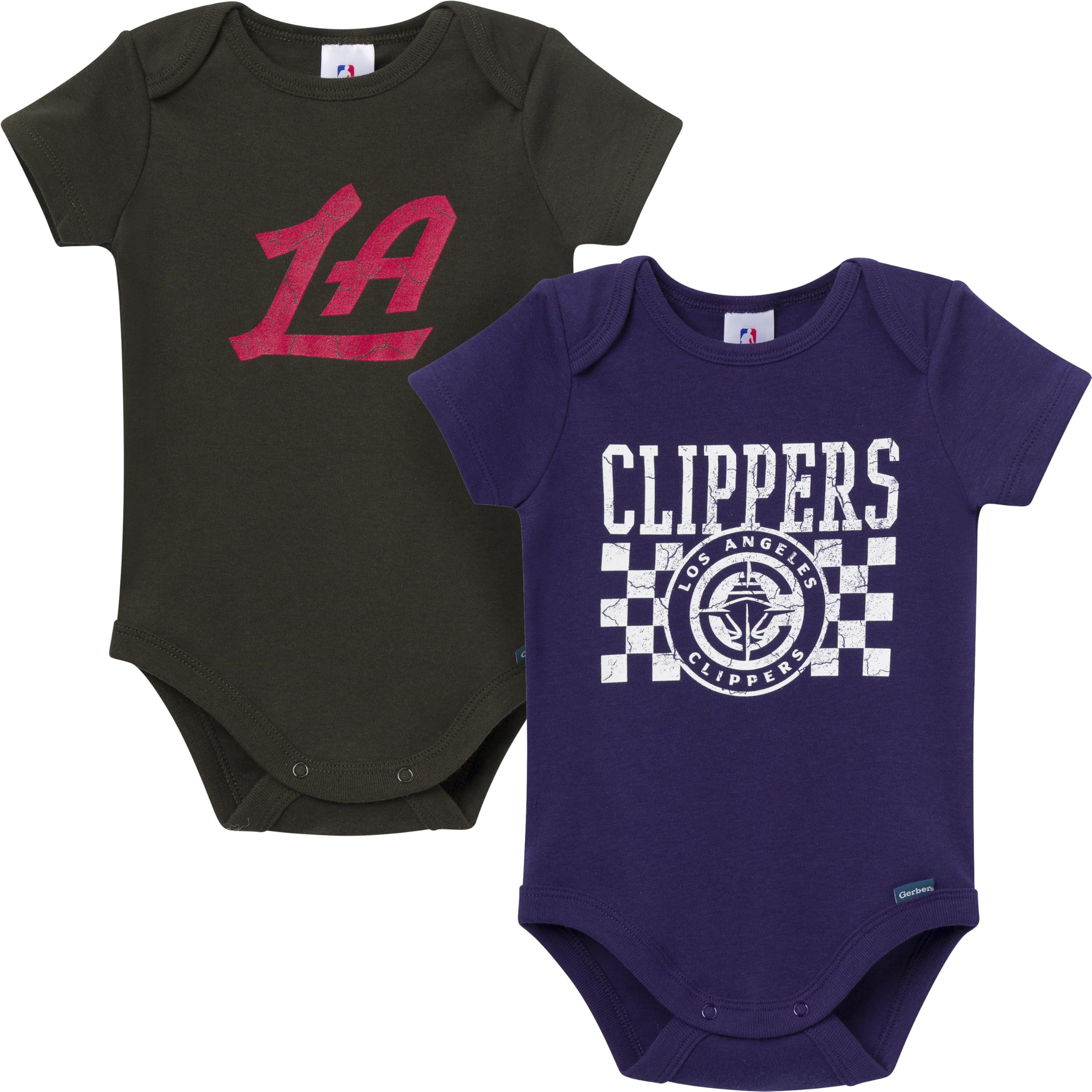Gerber Baby NBA Boys &amp; Girls 2-Pack Short Sleeve Onesie Bodysuits
