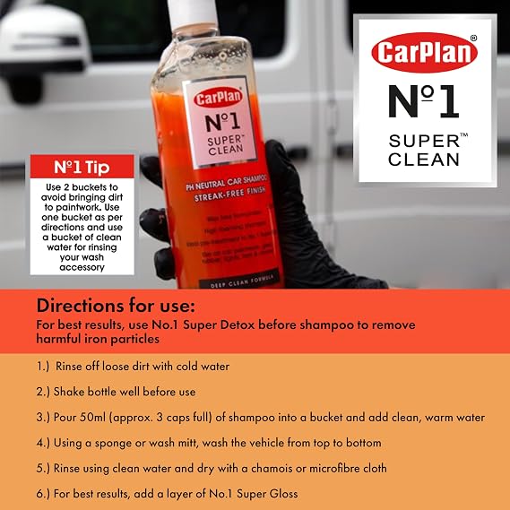 CarPlan No.1 Super Clean Car Shampoo, 600 ml