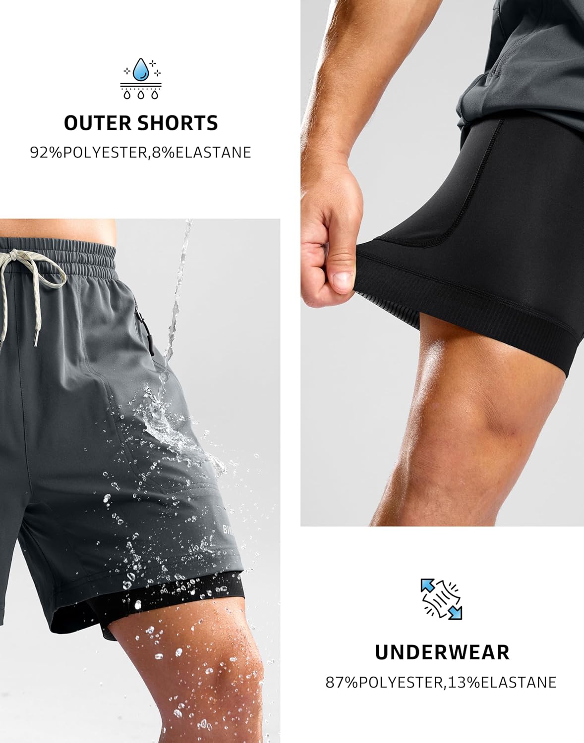 Bikewa Men's Mountain Bike Shorts 4D Padded Loose-fit Cycling Biking Bicycle Riding Biker Shorts for Men Zipper Pockets - Image 5