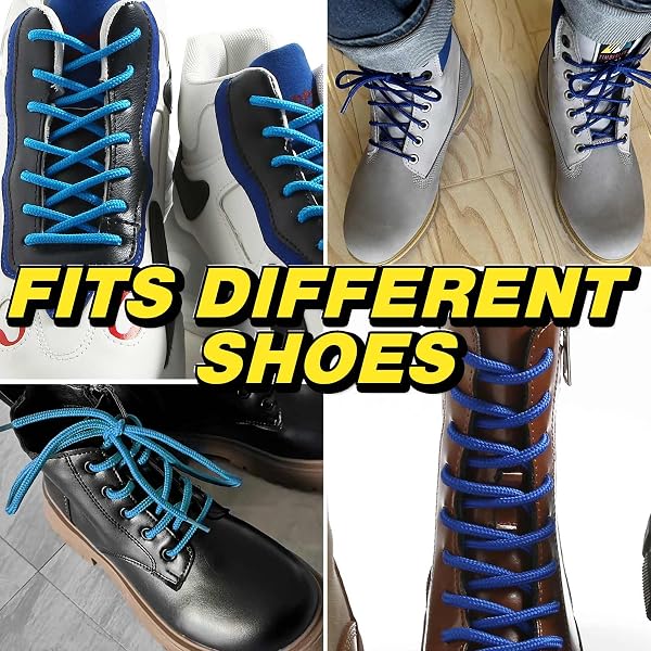VSUDO Round Boots Laces, 4mm Diameter Outdoor Work & Hiking Shoe Laces for Boots, Premium Round Shoelaces for Trainers Shoes - 5
