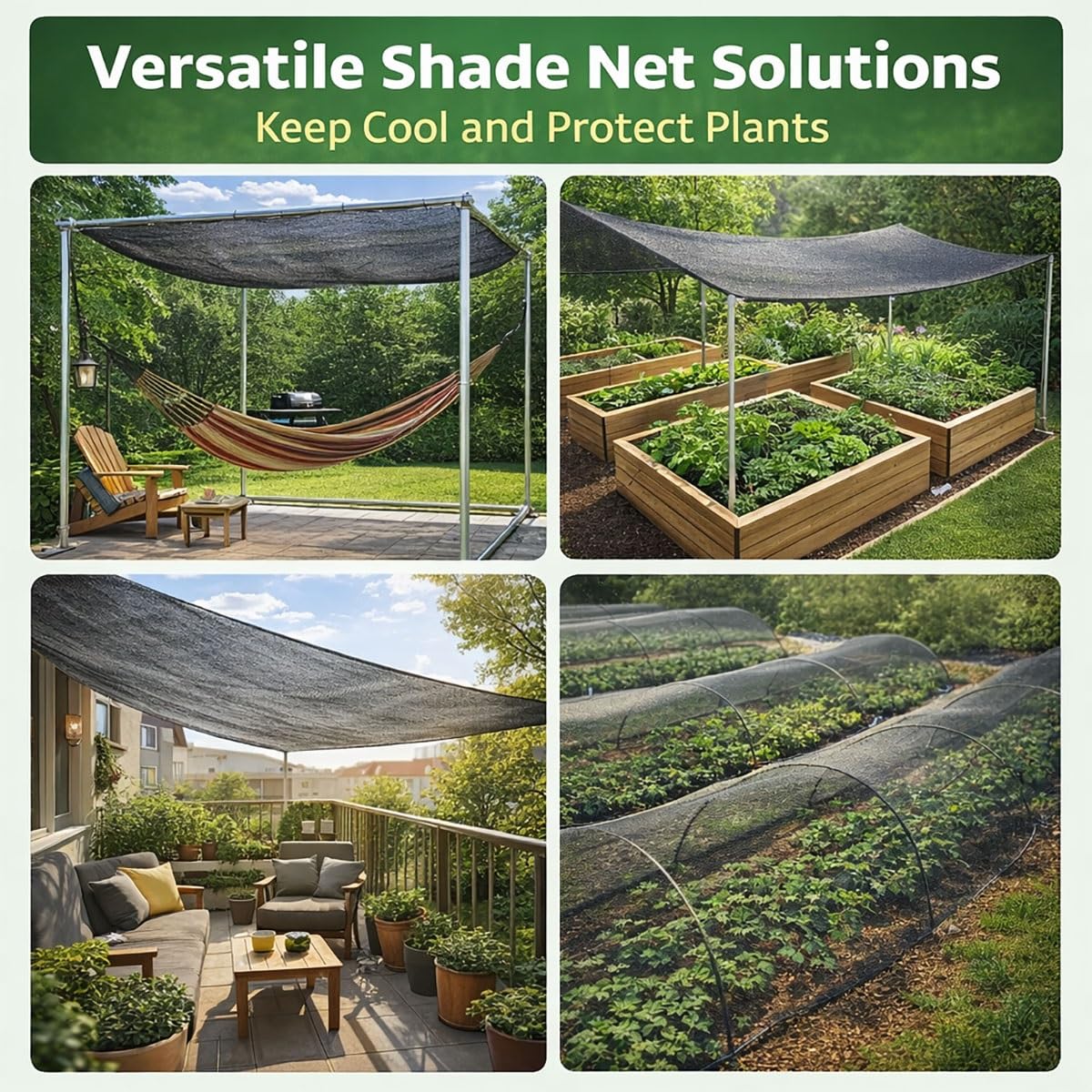 Canisse Brise Vue Filet d'Ombrage pour Clôture, Toile Exterieur Imperméable Occultant Anti UV de Balcon, Bache de Protection Solaire pour Jardin, Pergola, Tonnelle, Piscine et Terrasse(3x5m)