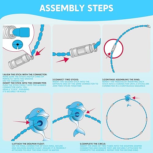 Miniatura 7 de SYNCFUN Juguetes de piscina, anillos de buceo, 2 paquetes de anillos de natación para buceo, juego de piscina bajo el agua para niños para