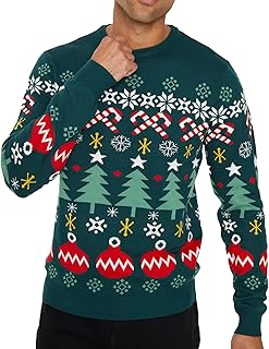 NOROZE Men\'s Christmas Novelty Knitted Polar Bear Candy Cane HO HO HO Santa Matterhorn Xmas Jumper Sweater Unisex Top S-3XL