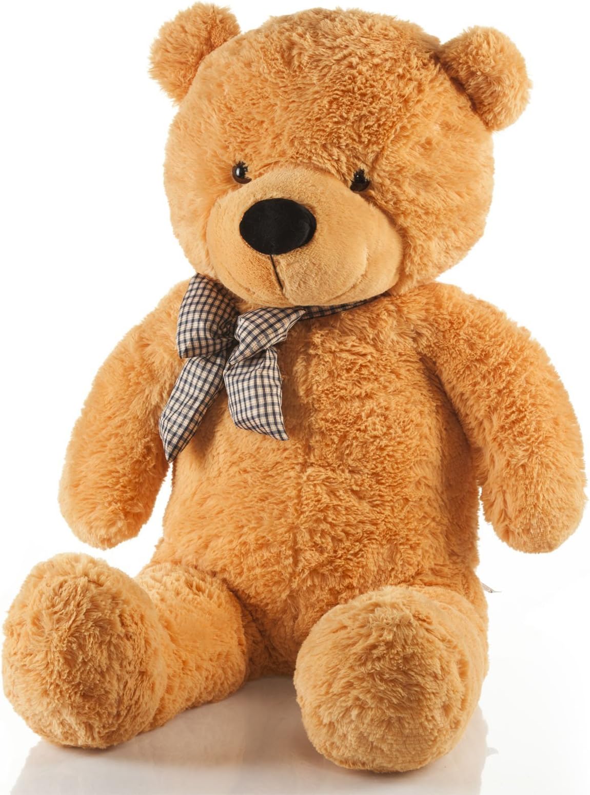 Feluna Giant Teddy Bear XXL Cuddly Bear 120 cm big Plush Teddy Bear with Bow - Original (light brown)