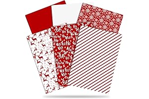 Whaline Red Christmas Tissue Paper for Festive Gift Wrapping