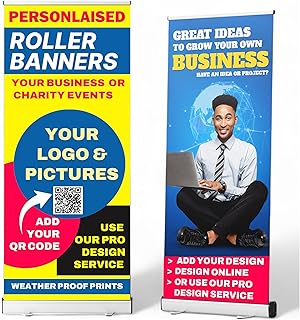 Printed Roll Up Banner Stand Personalised Banners for Event Custom Rolle...