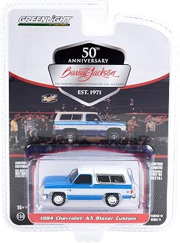 1984 Chevy K5 Blazer Custom Blue and White (Lot #534) Barrett Jackson Scottsdale Edition Series 11 1/64 Diecast Model Car by Greenlight 37270 D